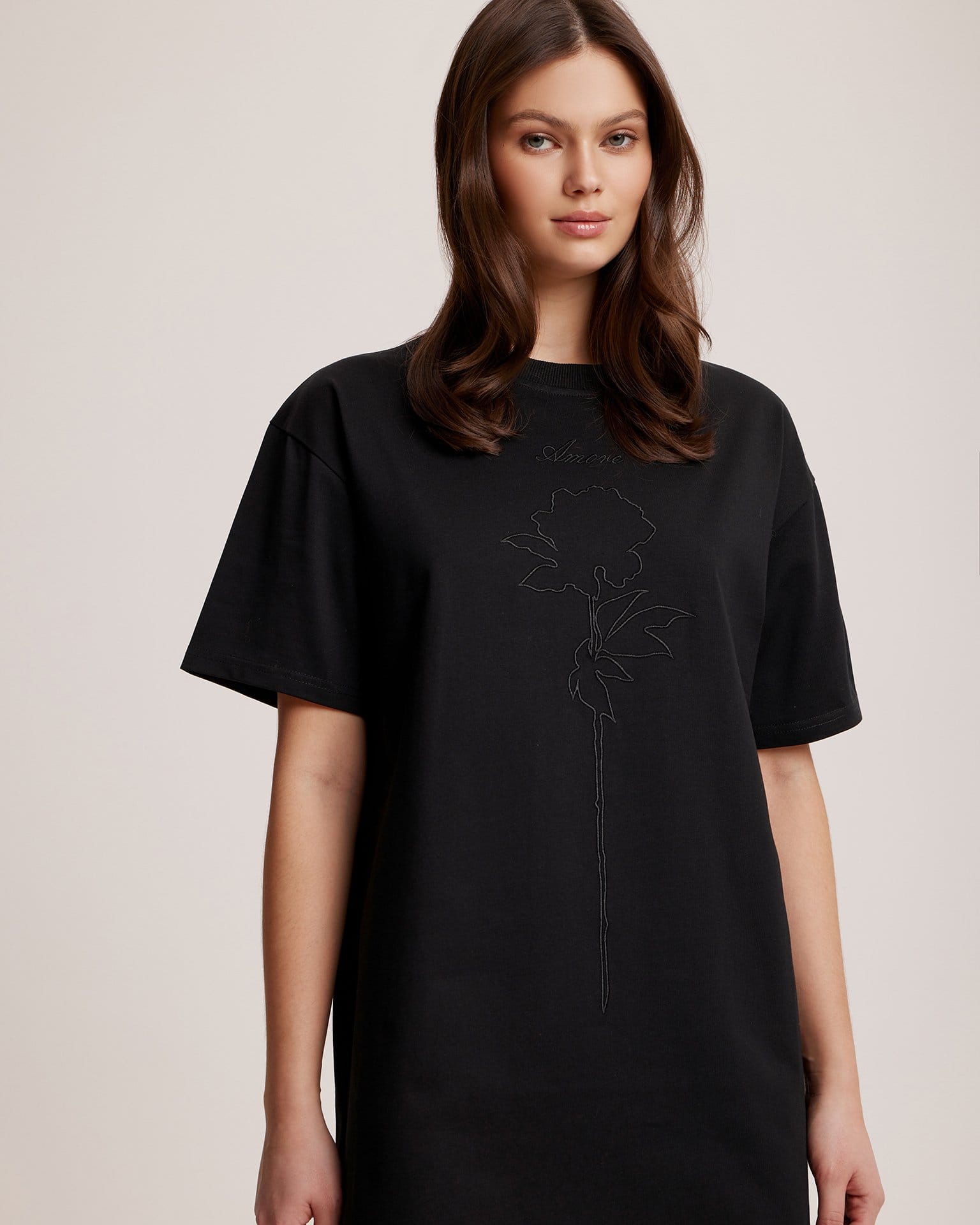 Платье прямого кроя из хлопка