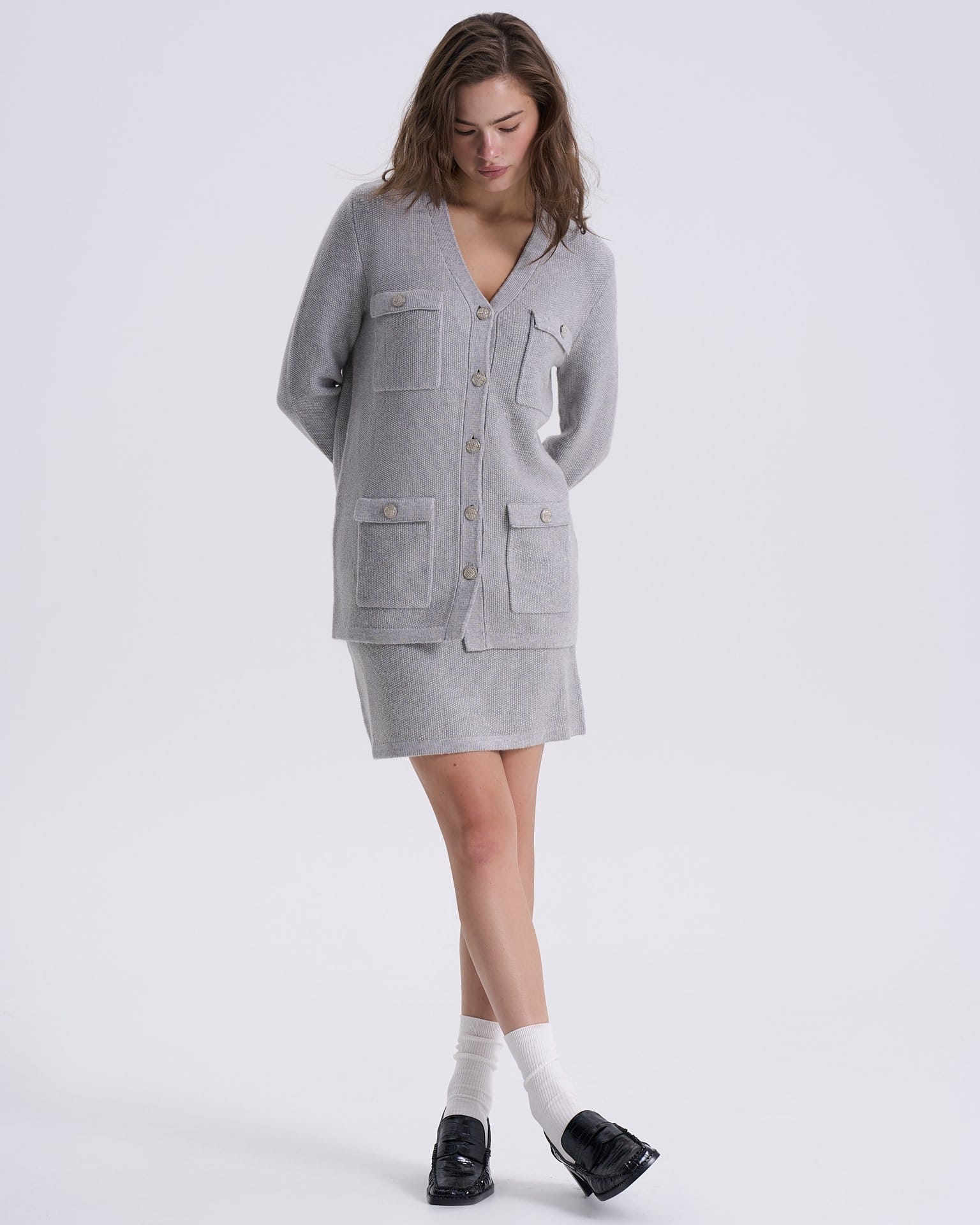 Прямая вязаная юбка