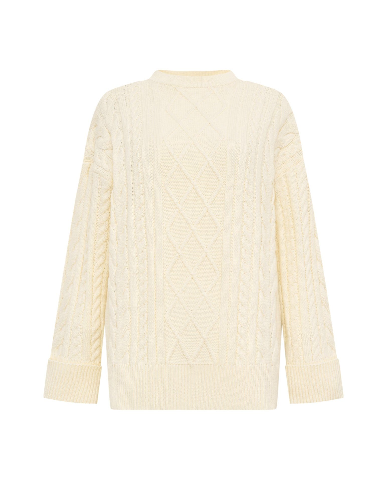 Фактурный джемпер в молочном цвете