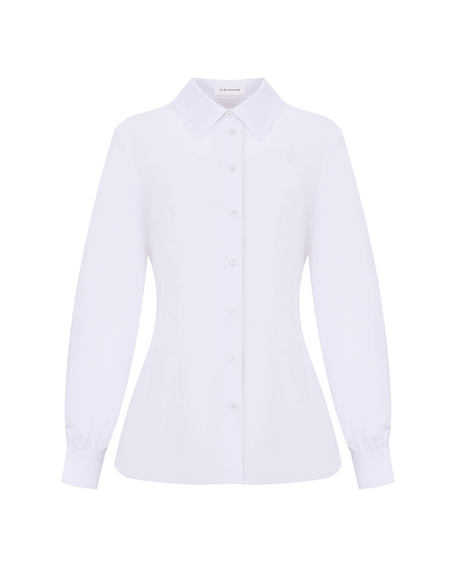 Приталенная рубашка в белом цвете