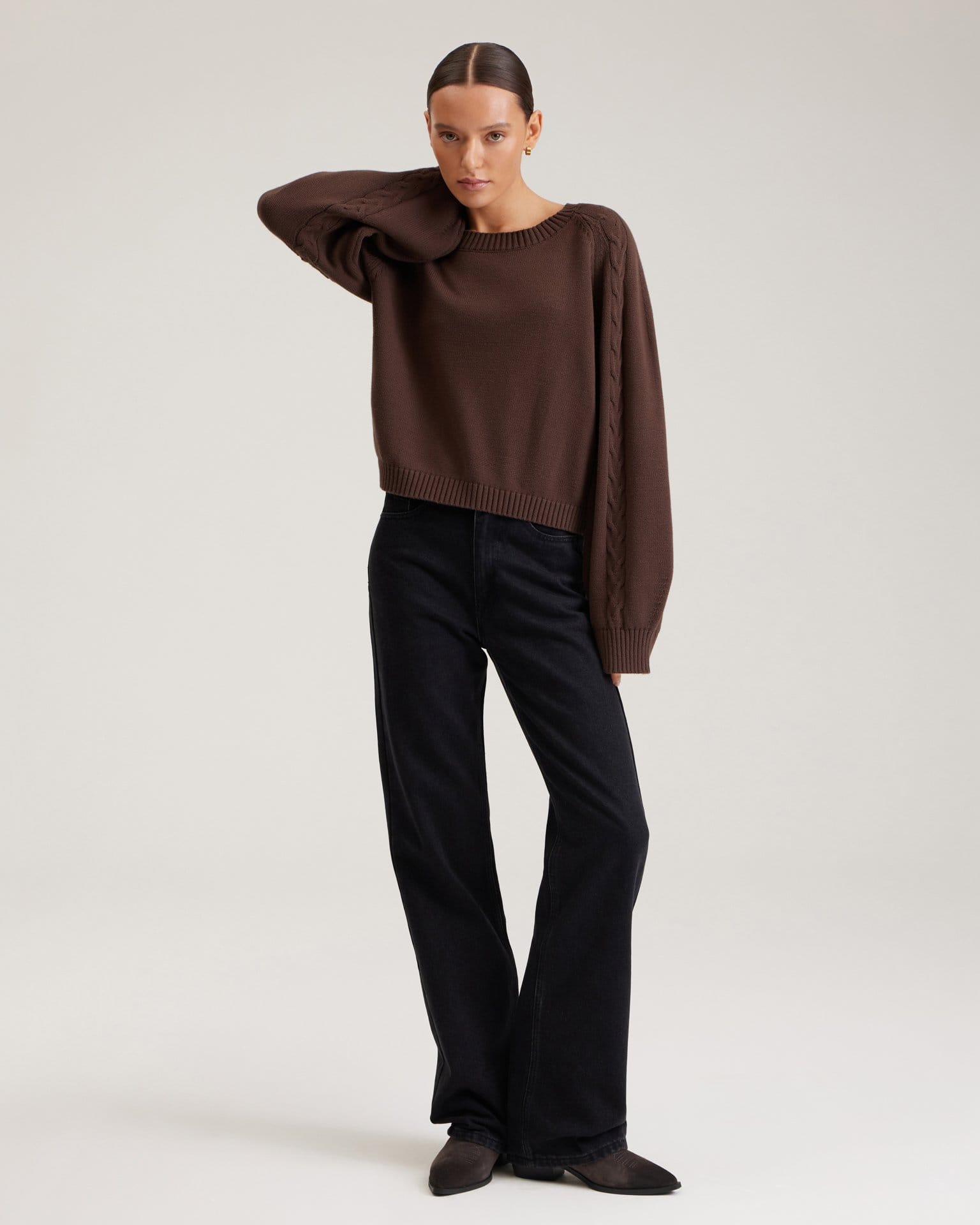 Джемпер с косами