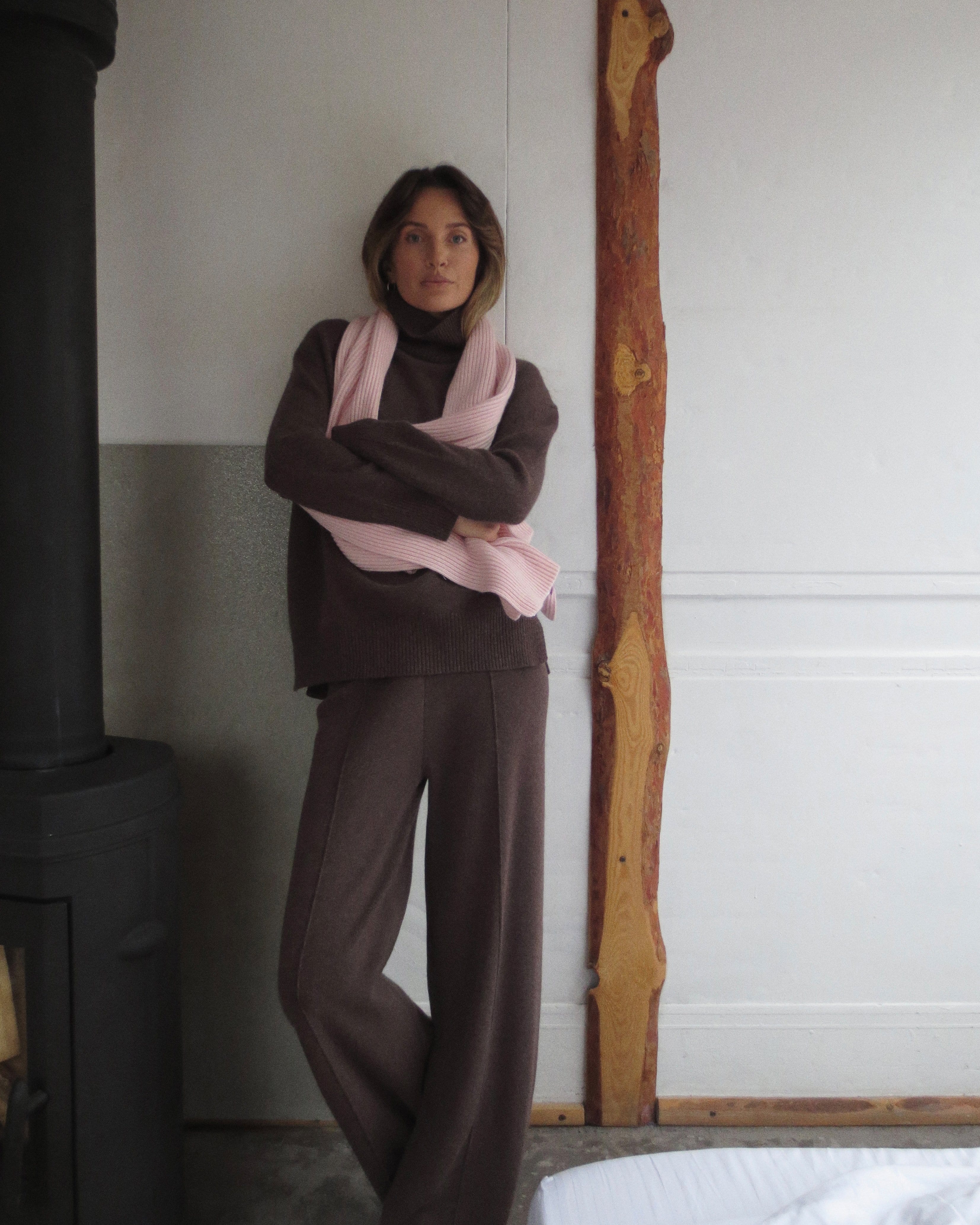 Трикотажный костюм в шоколадном цвете