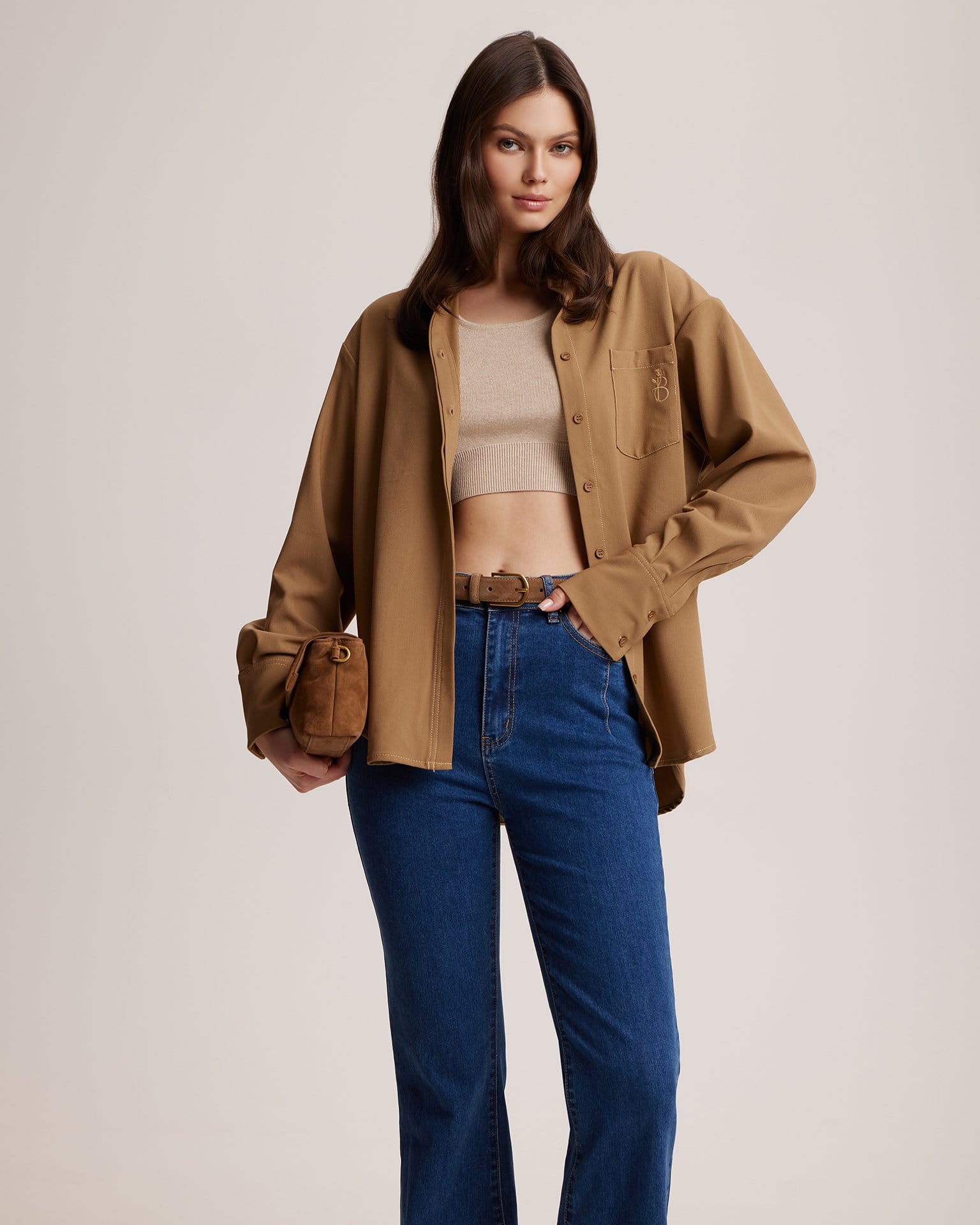 Джинсы клеш в синем цвете