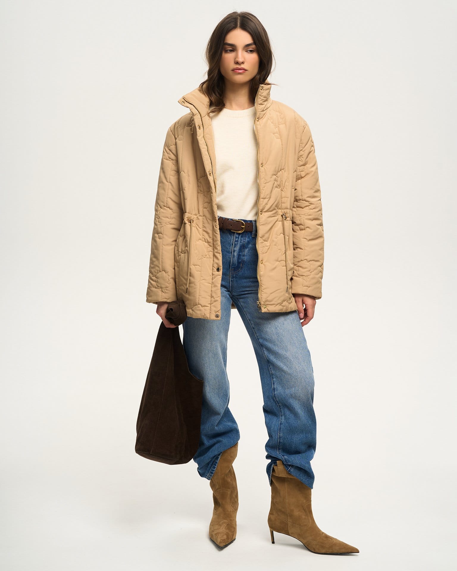 Куртка с дизайнерской стежкой "Роза"