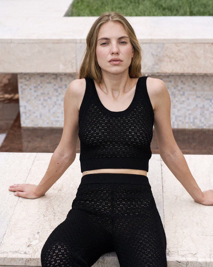 Топ кроше в черном цвете