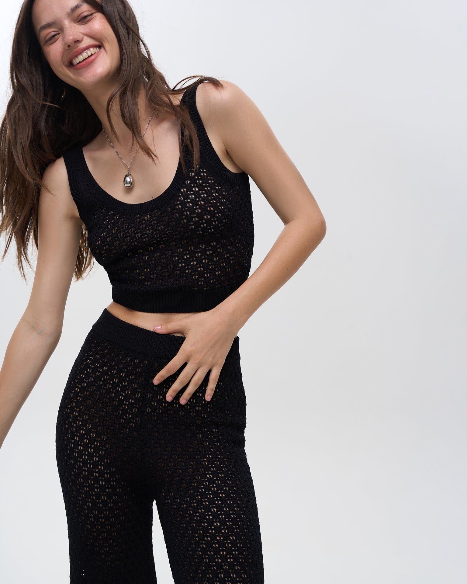 Топ кроше в черном цвете