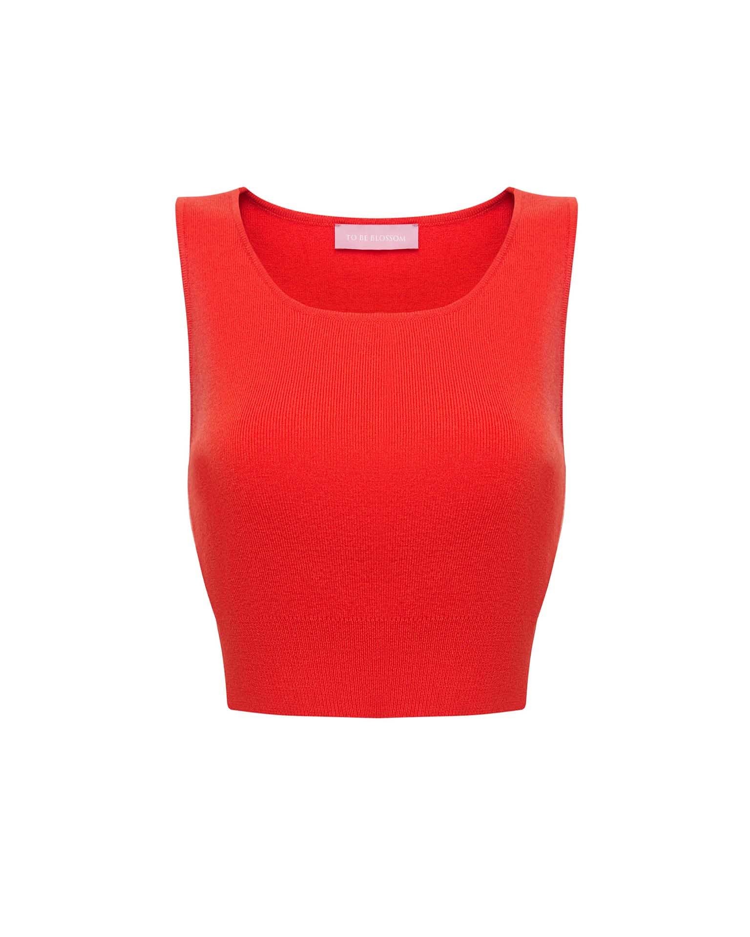 Красный кроп топ