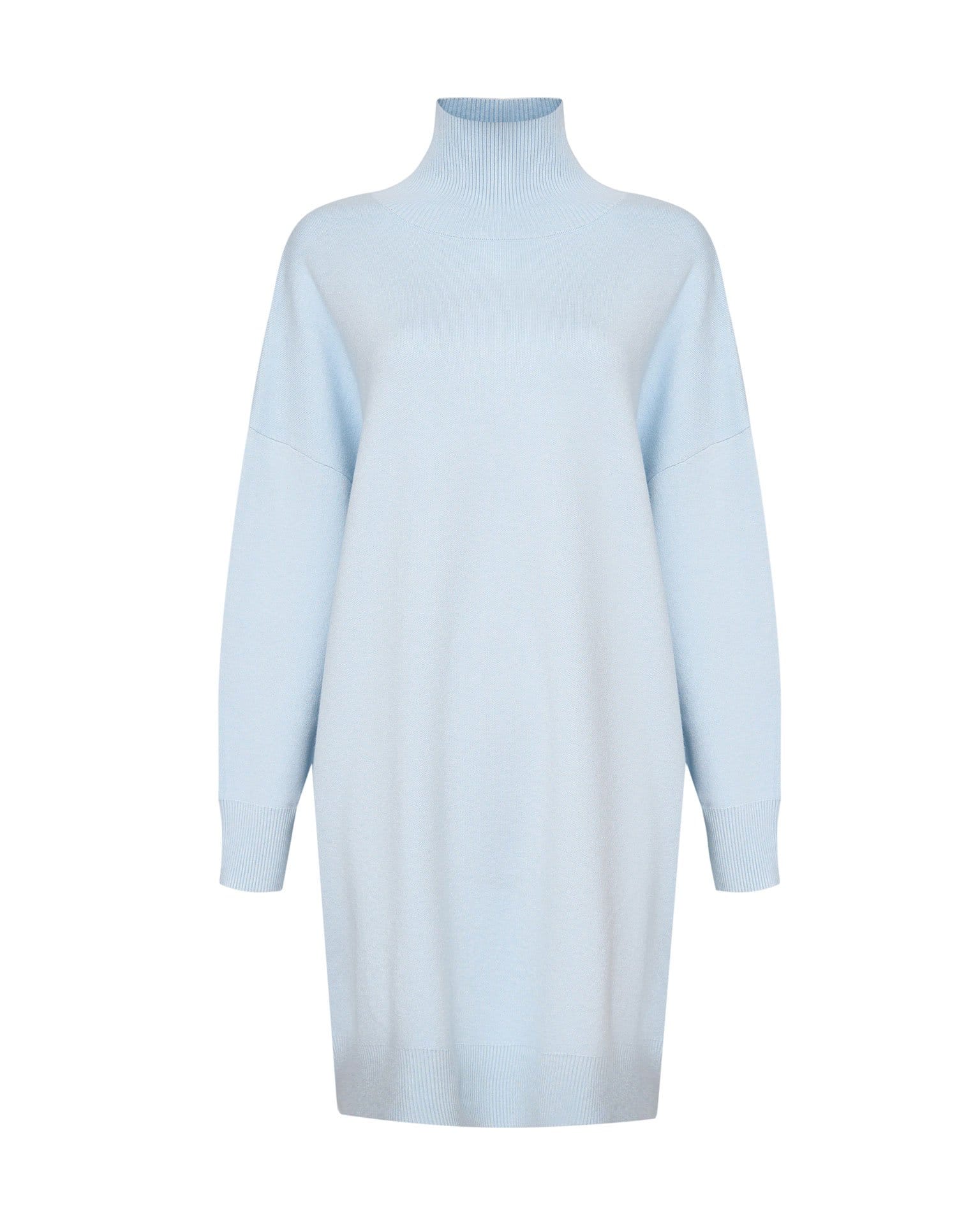 Платье-кокон в голубом цвете