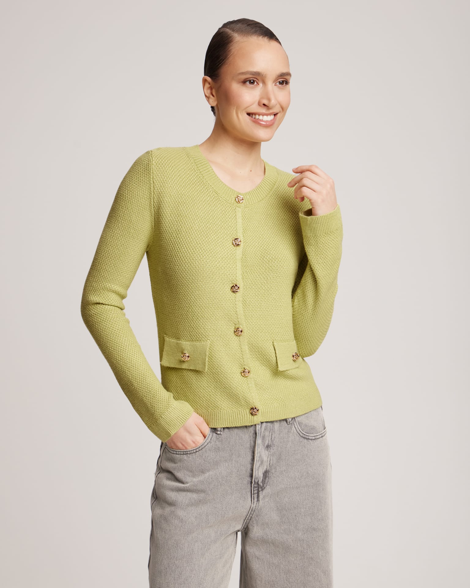 Кардиган зелёного цвета