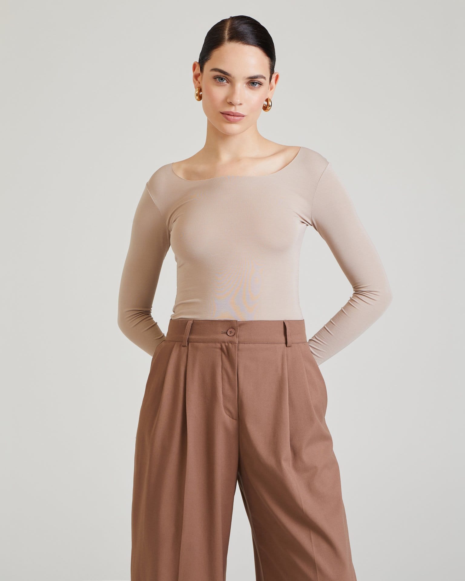 Брюки-палаццо в кофейном цвете