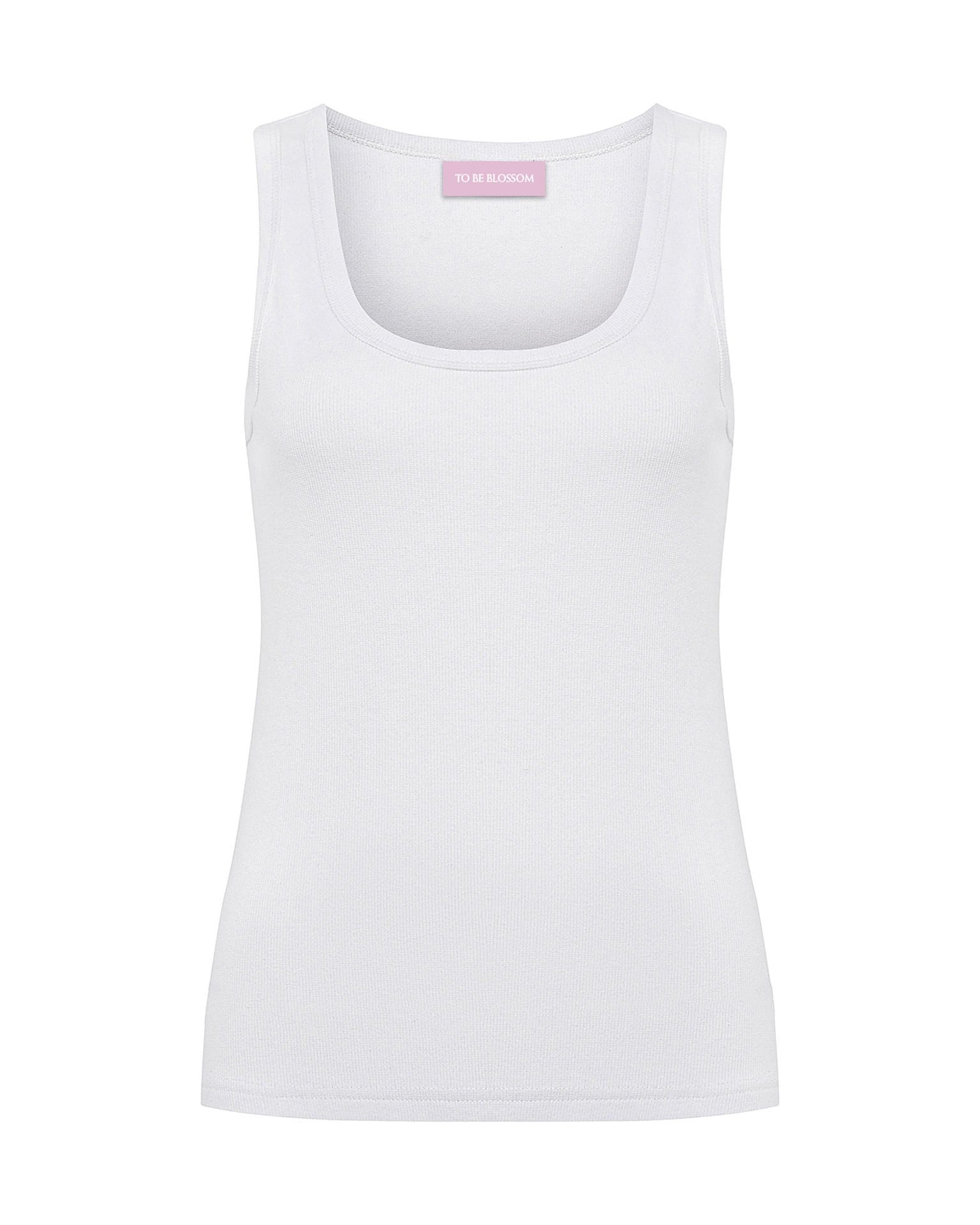 Базовая майка в рубчик в белом цвете