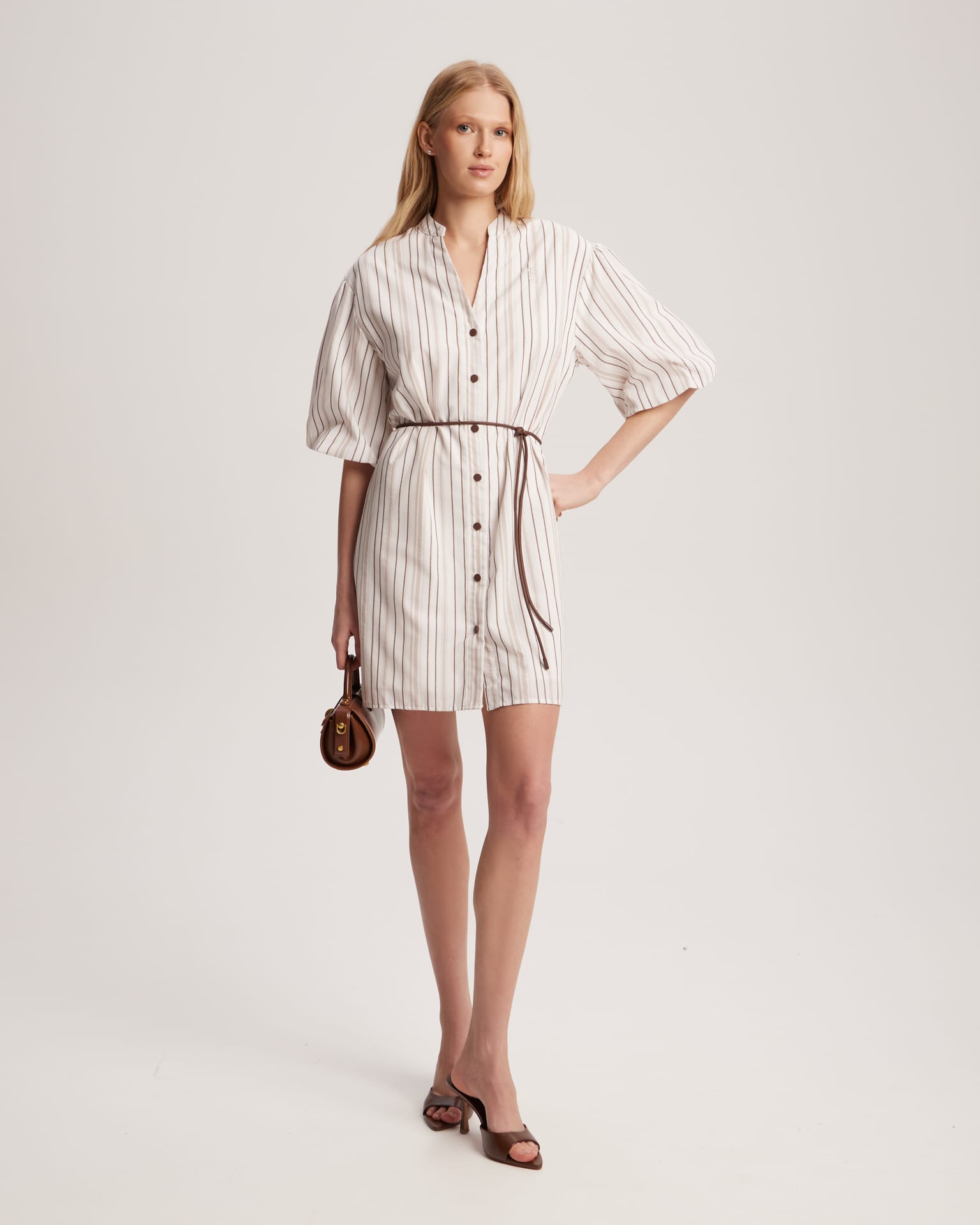 Платье в полоску из хлопка