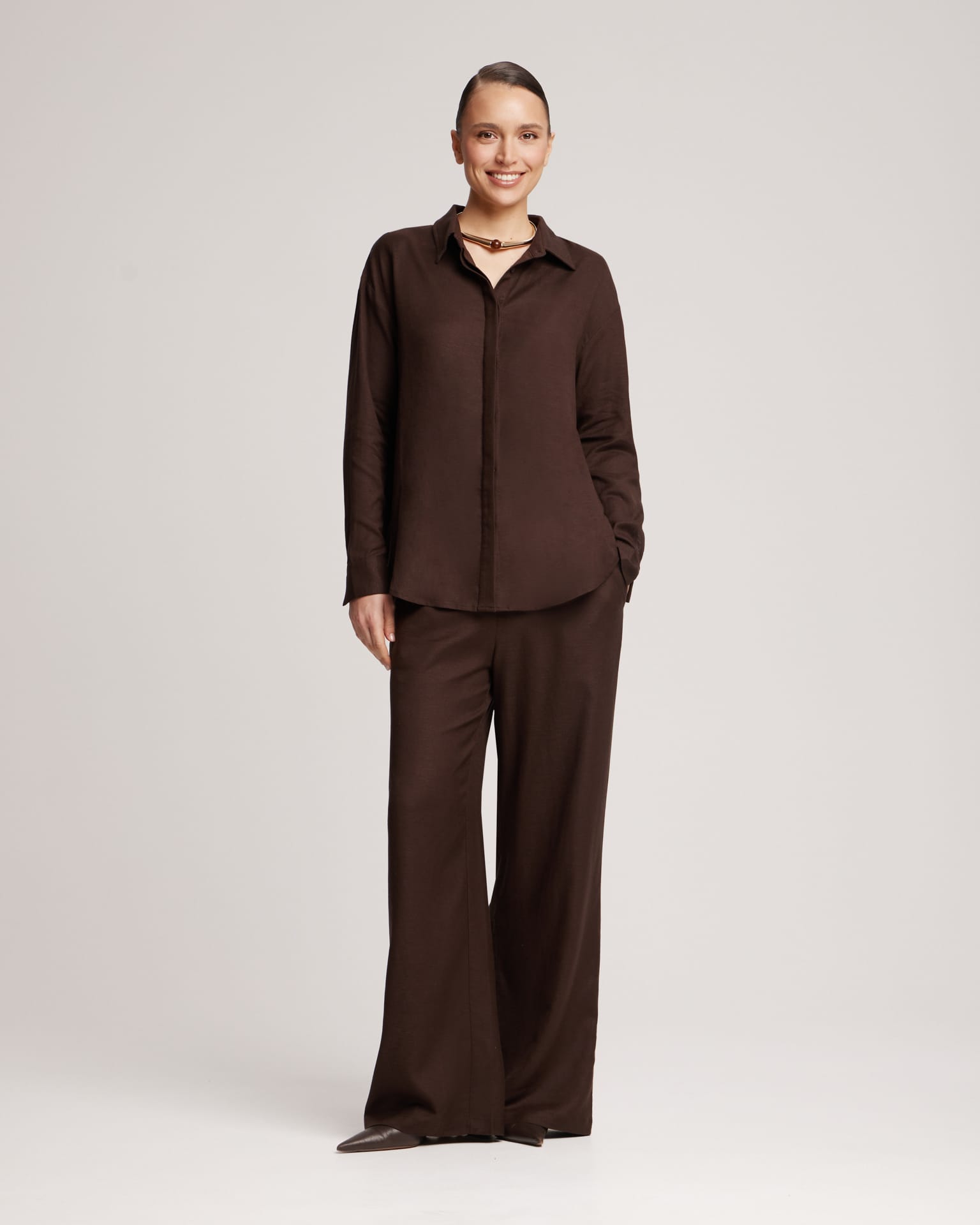 Костюм льняной с брюками 