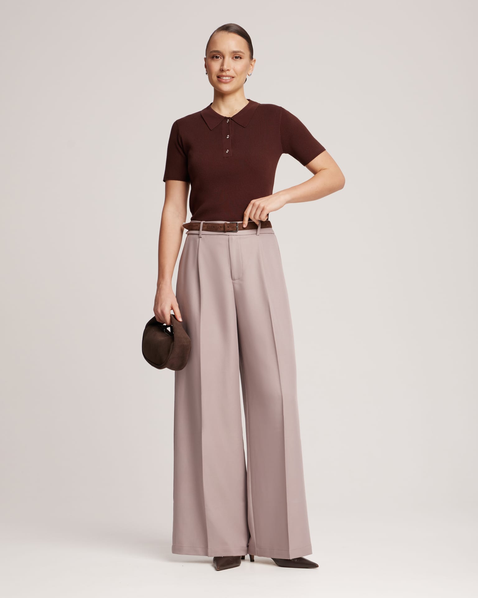 Поло с пуговицами-стразами