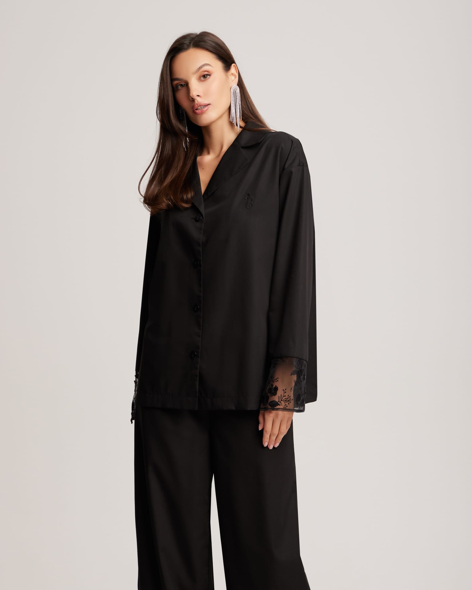 Комплект с кружевными вставками