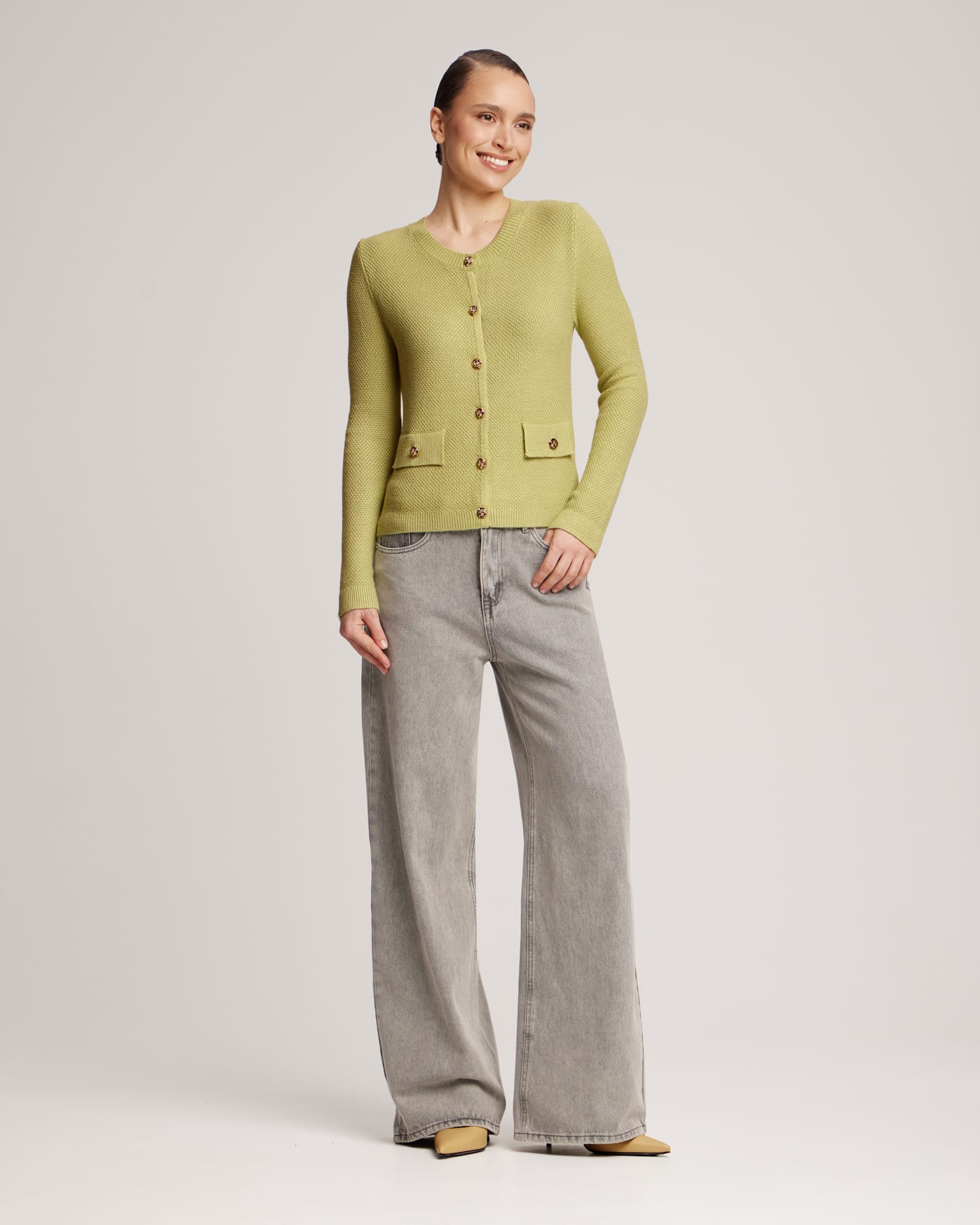 Кардиган зелёного цвета