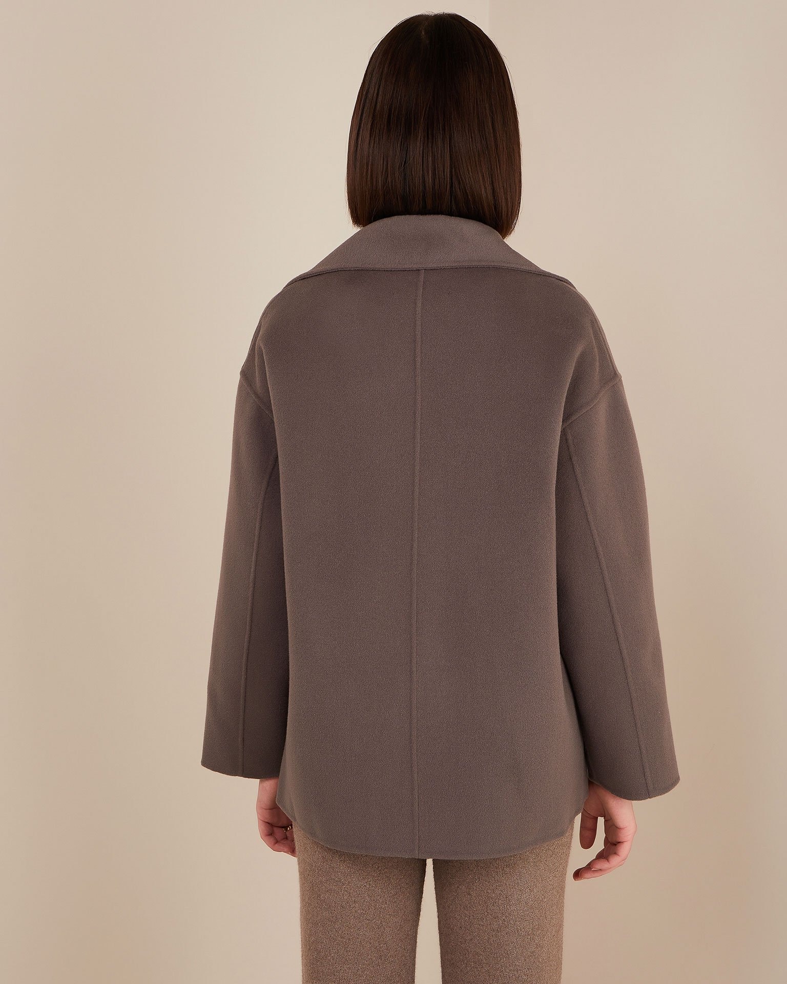 Пальто свободного кроя, Серый — фото 4