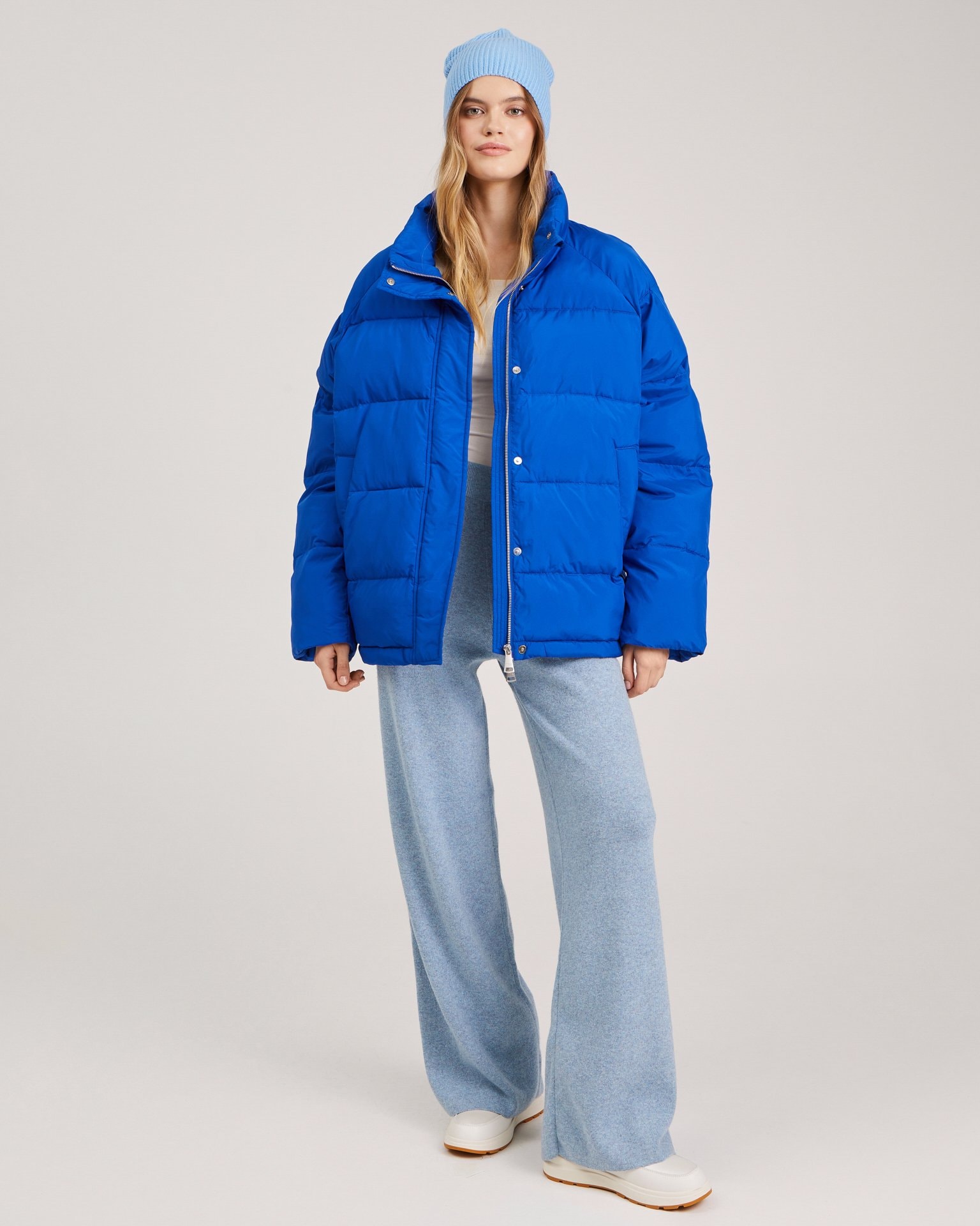 Oversize пуховик, Синий