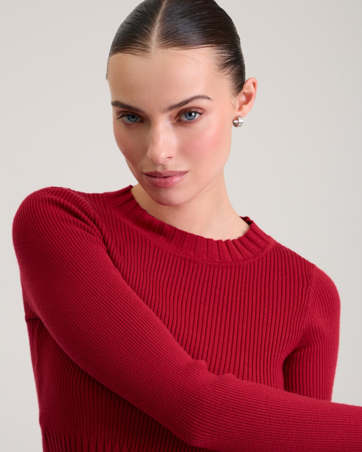 Укороченный красный джемпер, Красный — фото 7