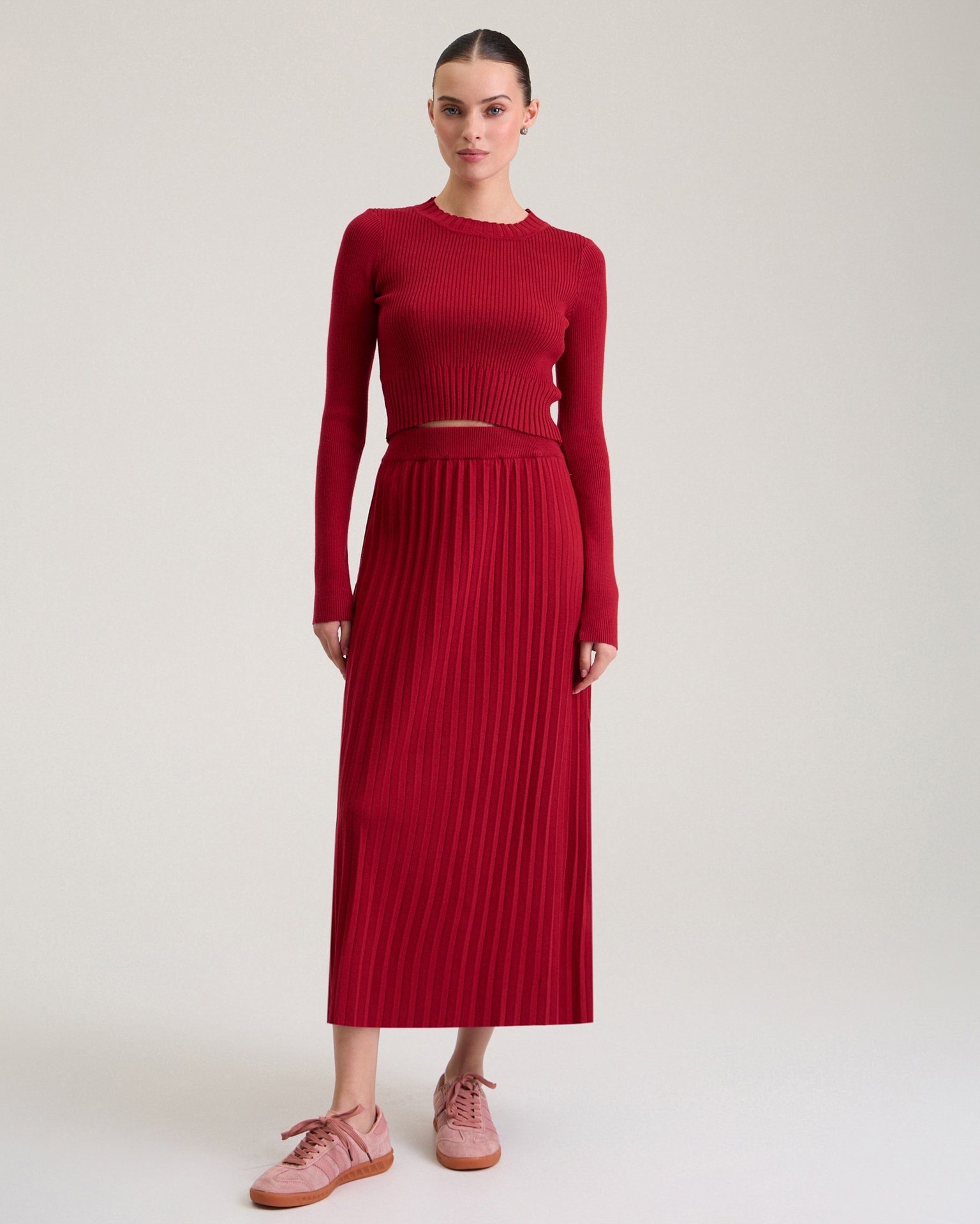 Укороченный красный джемпер, Красный — фото 5