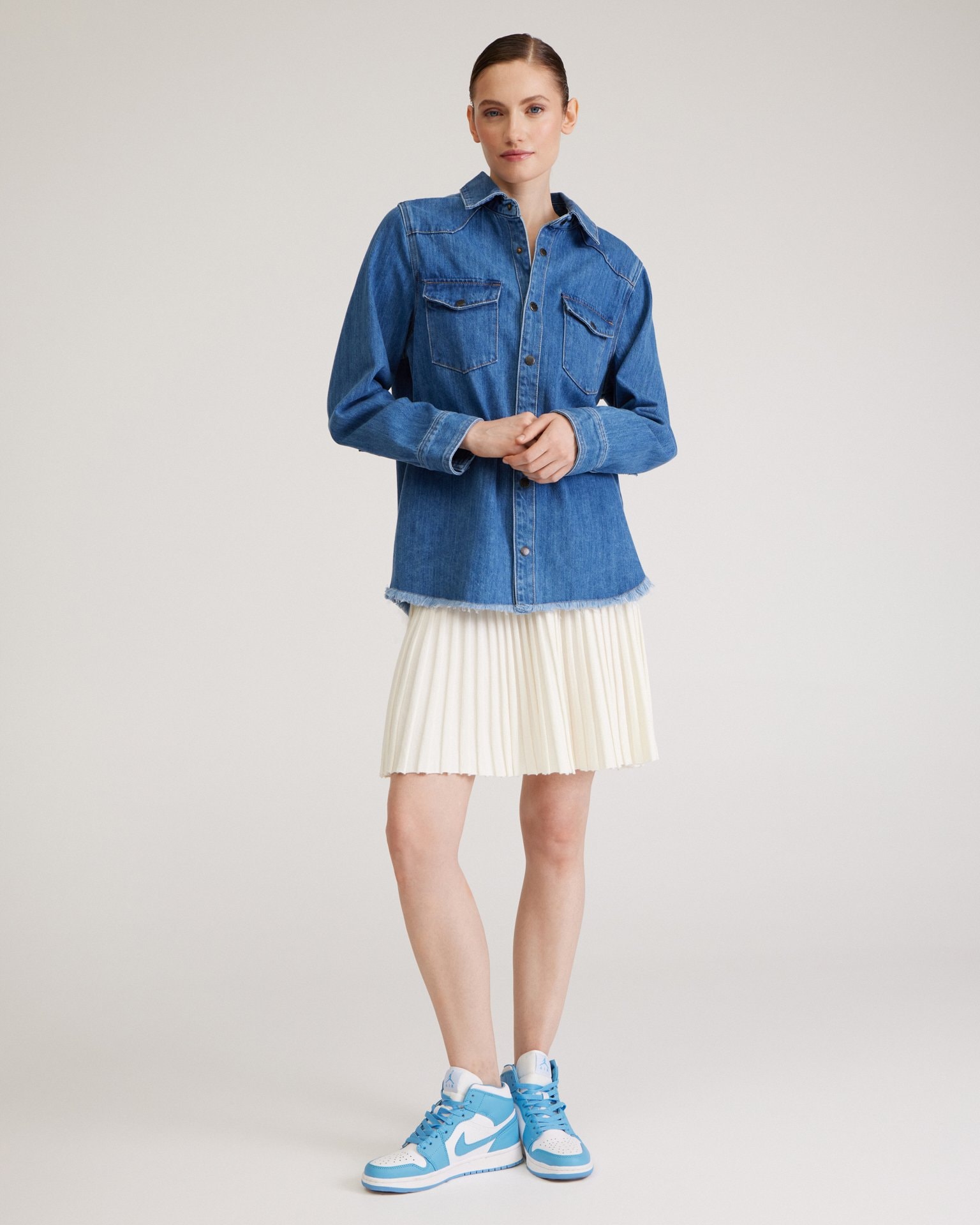Джинсовая рубашка oversize, Синий