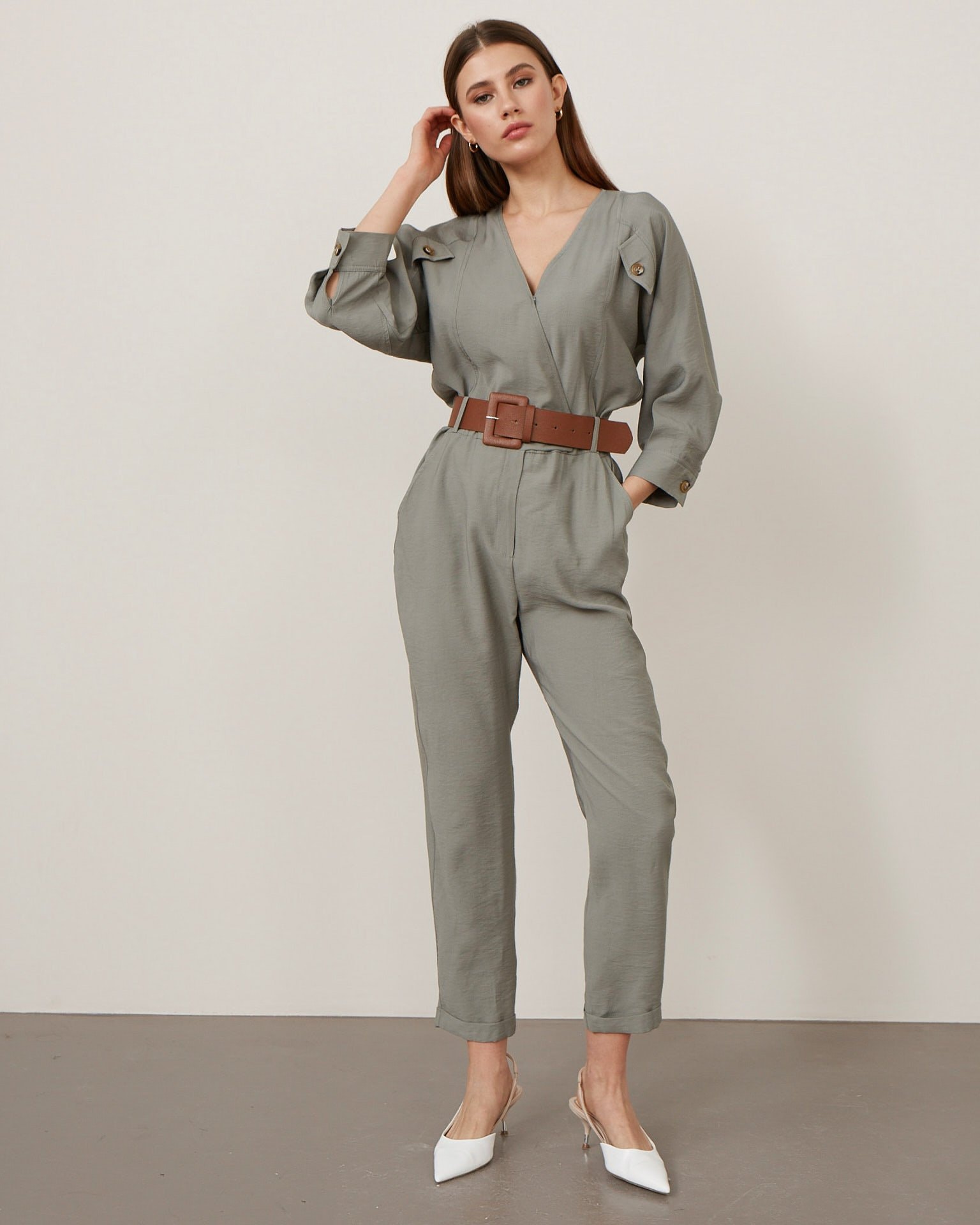 Комбинезон в стиле casual, Хаки