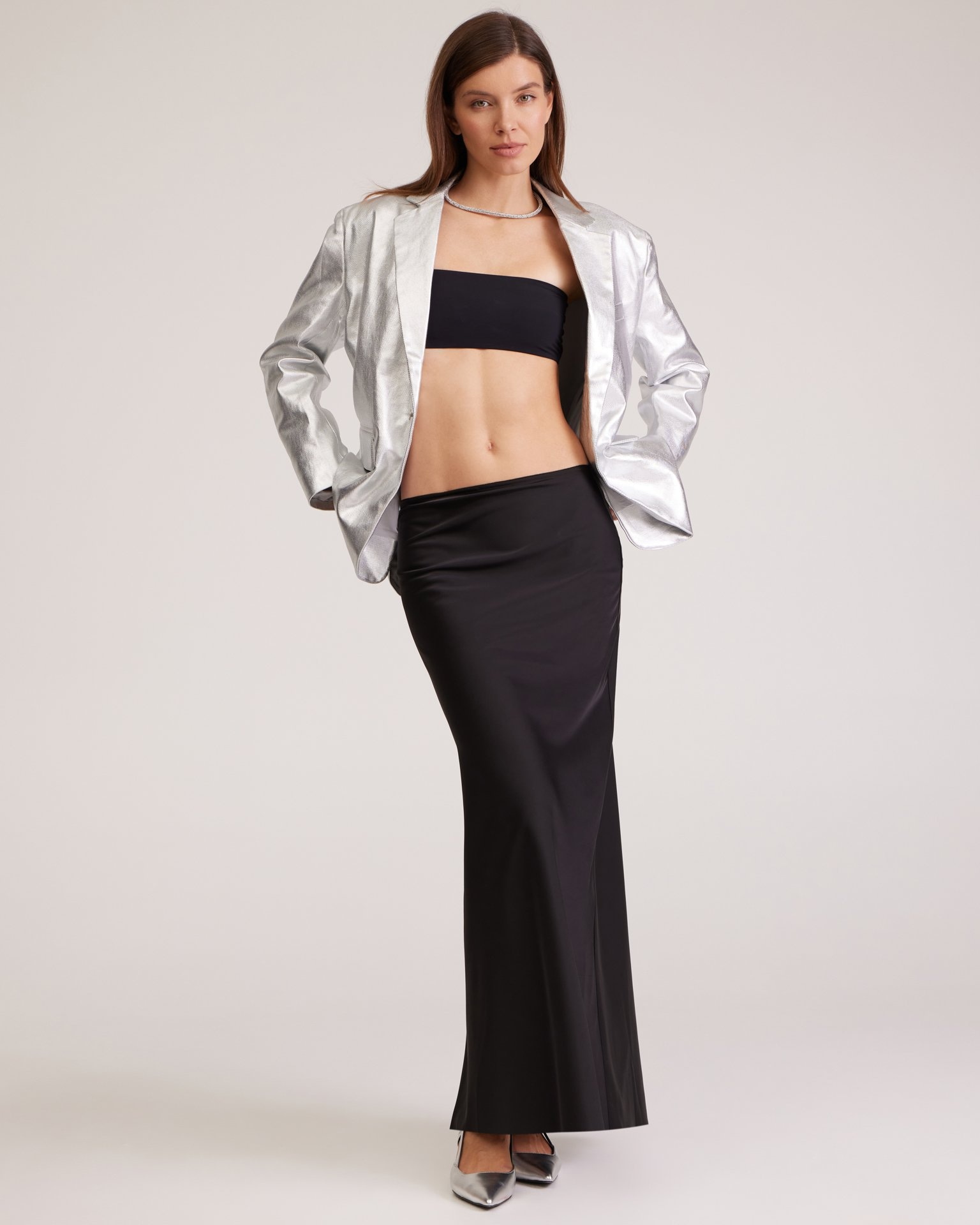 Чёрная юбка макси