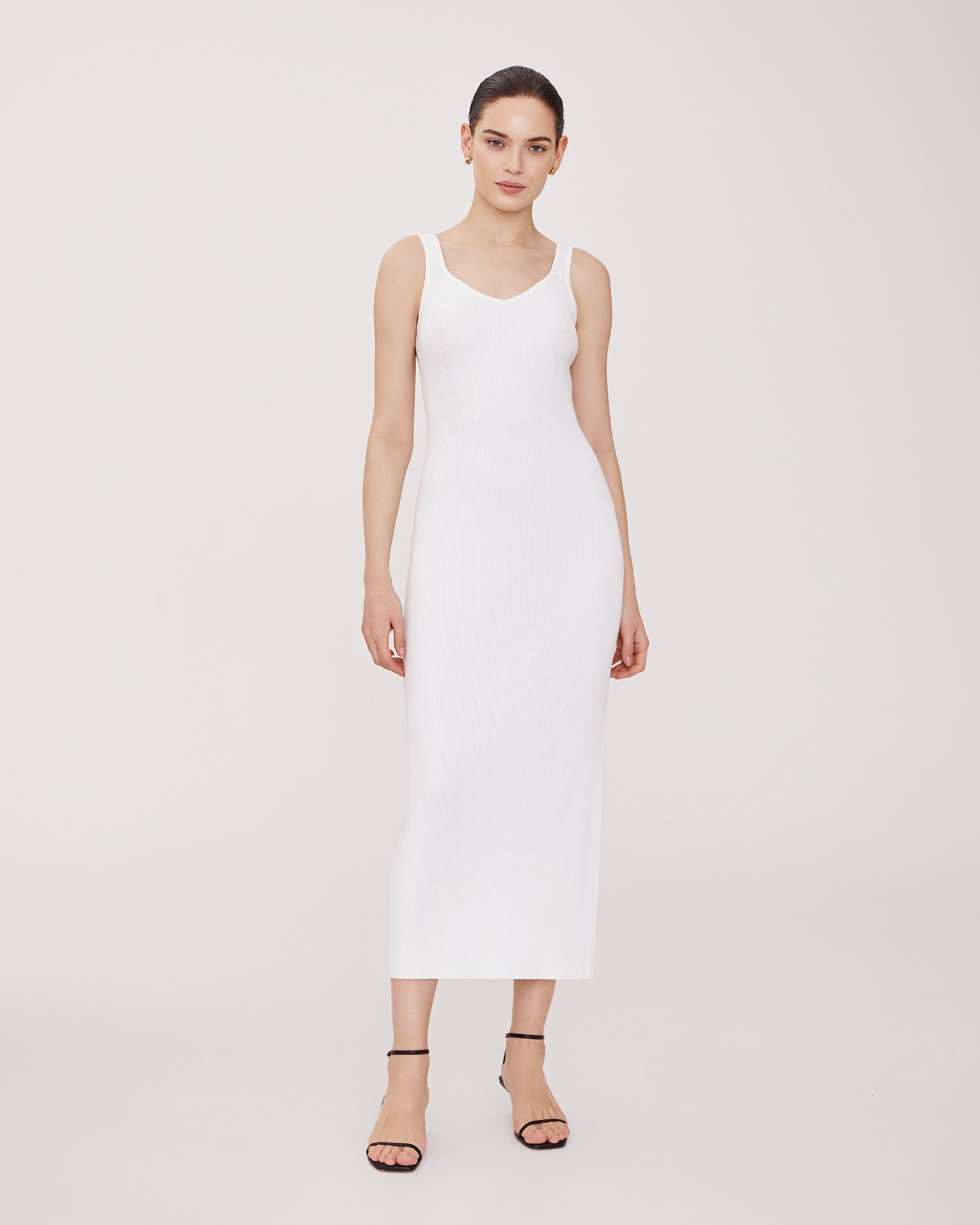 Платье миди белого цвета