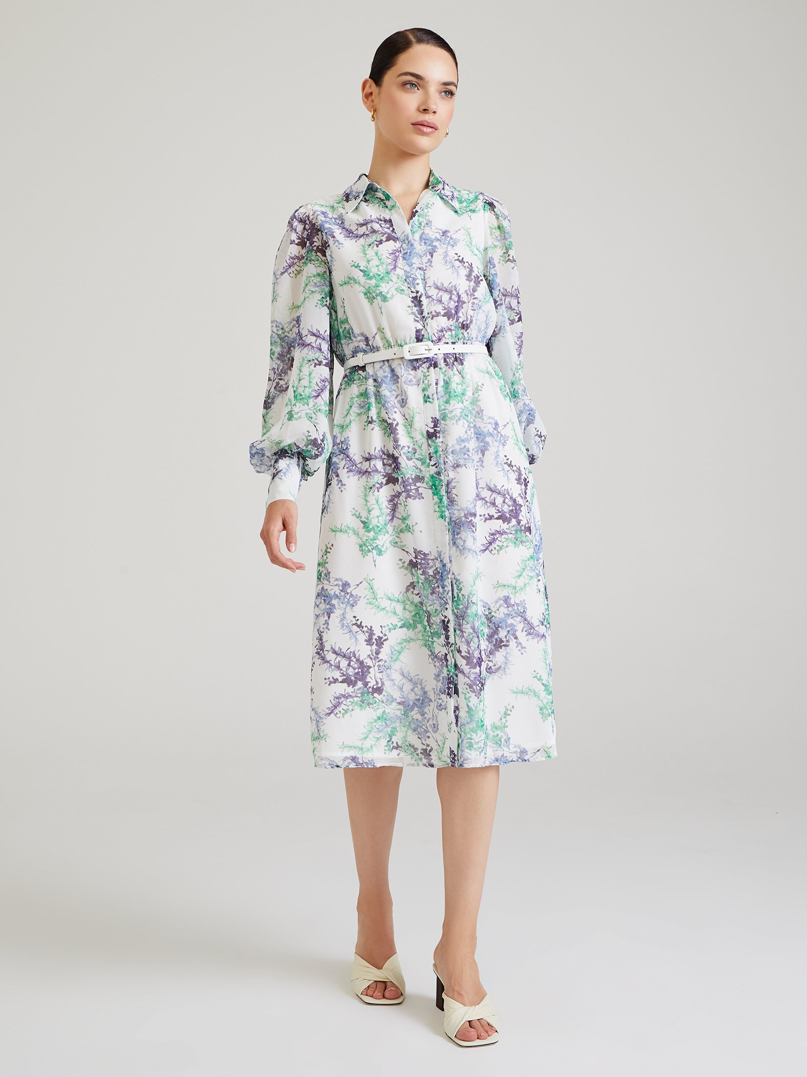 Платье с принтом "Сирень"