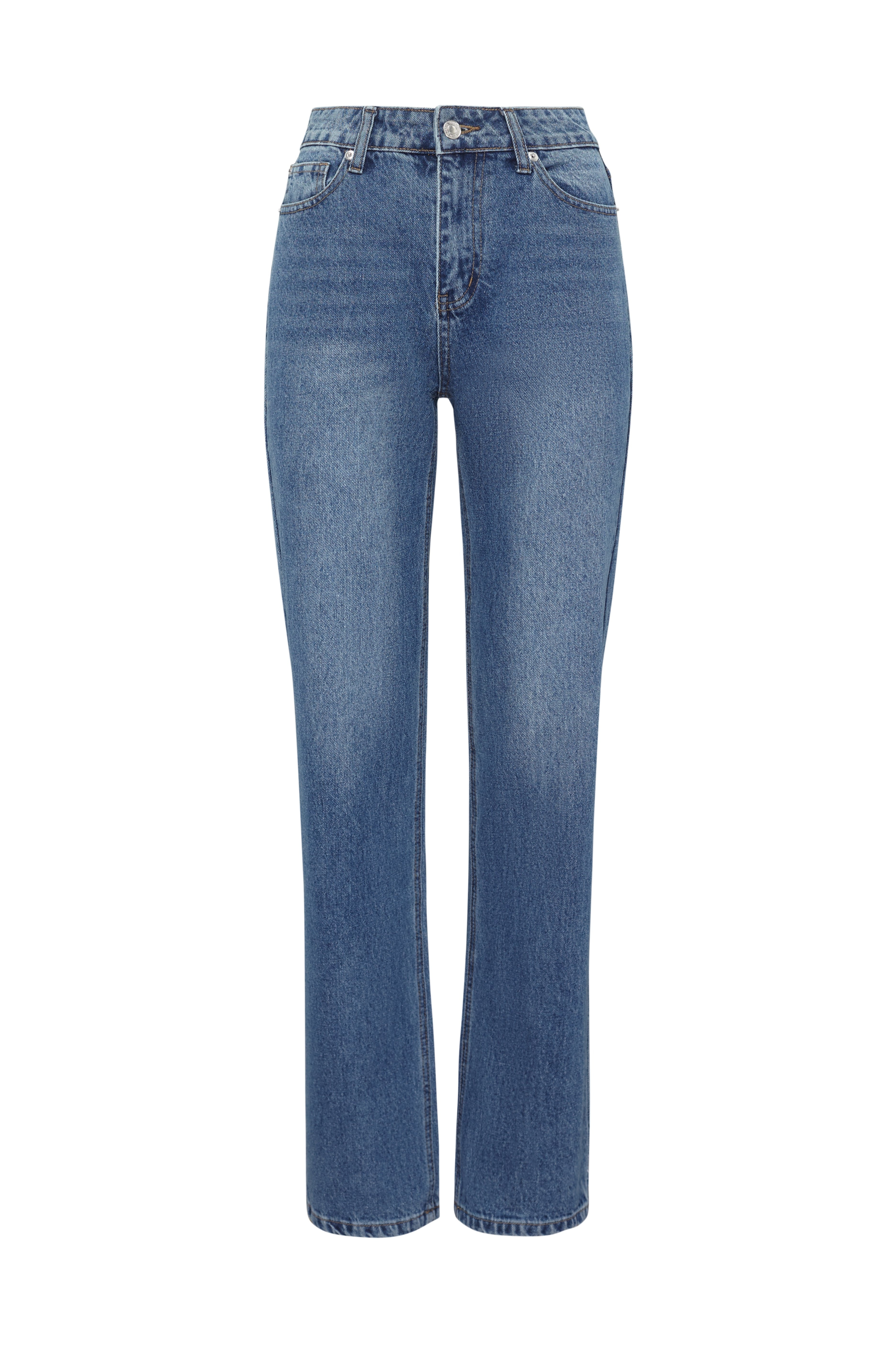 Джинсы с потертостями в голубом цвете