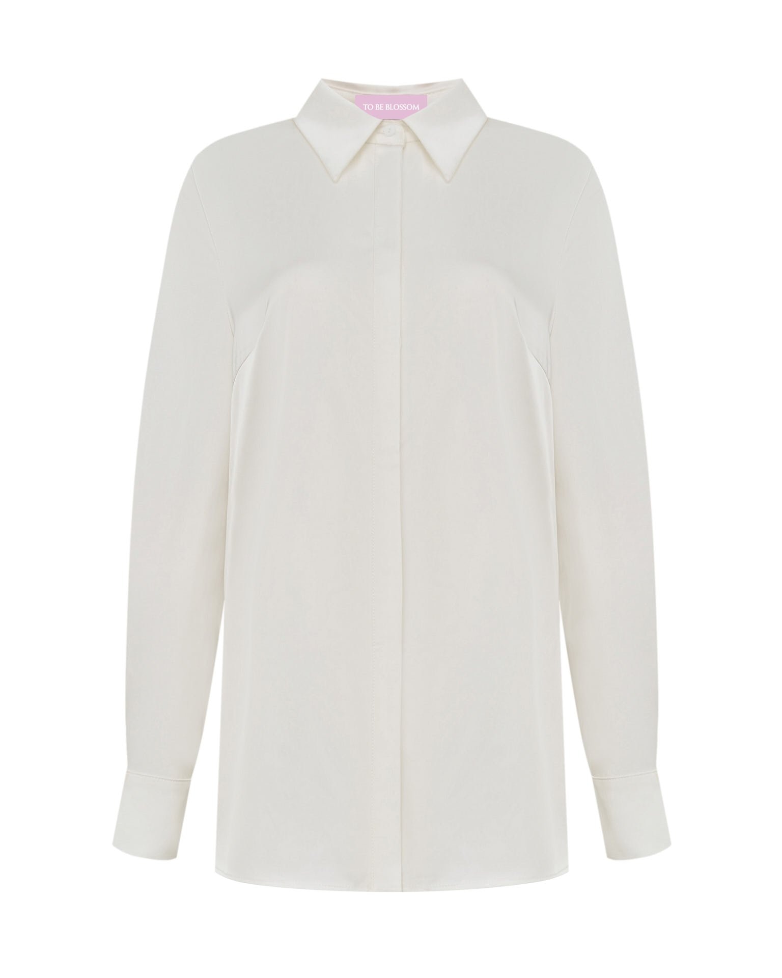 Атласная белая рубашка