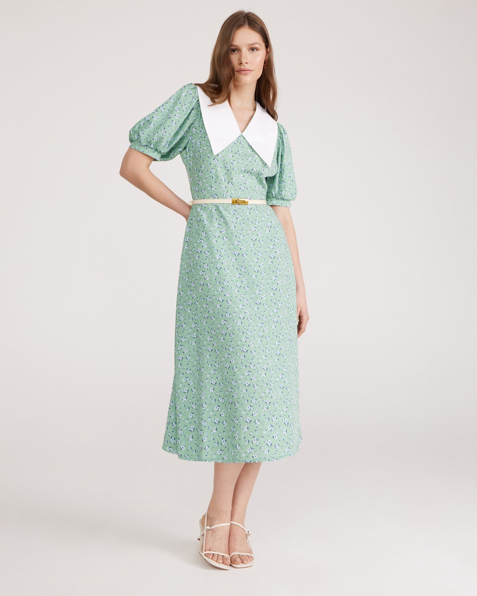 Цветочное платье миди