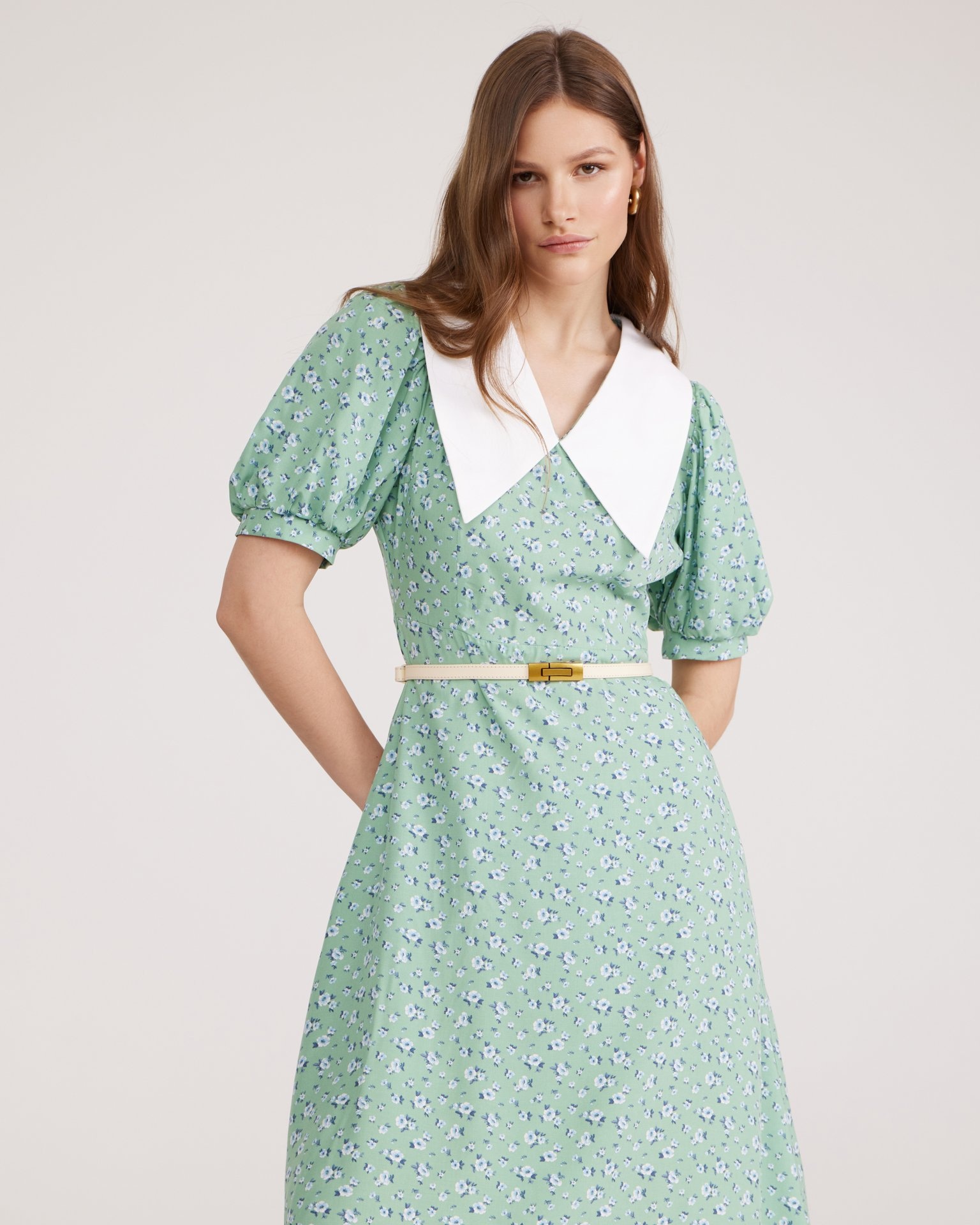 Цветочное платье миди