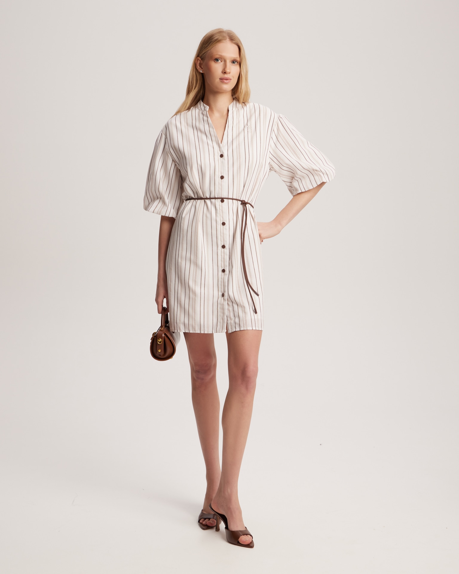 Платье в полоску из хлопка