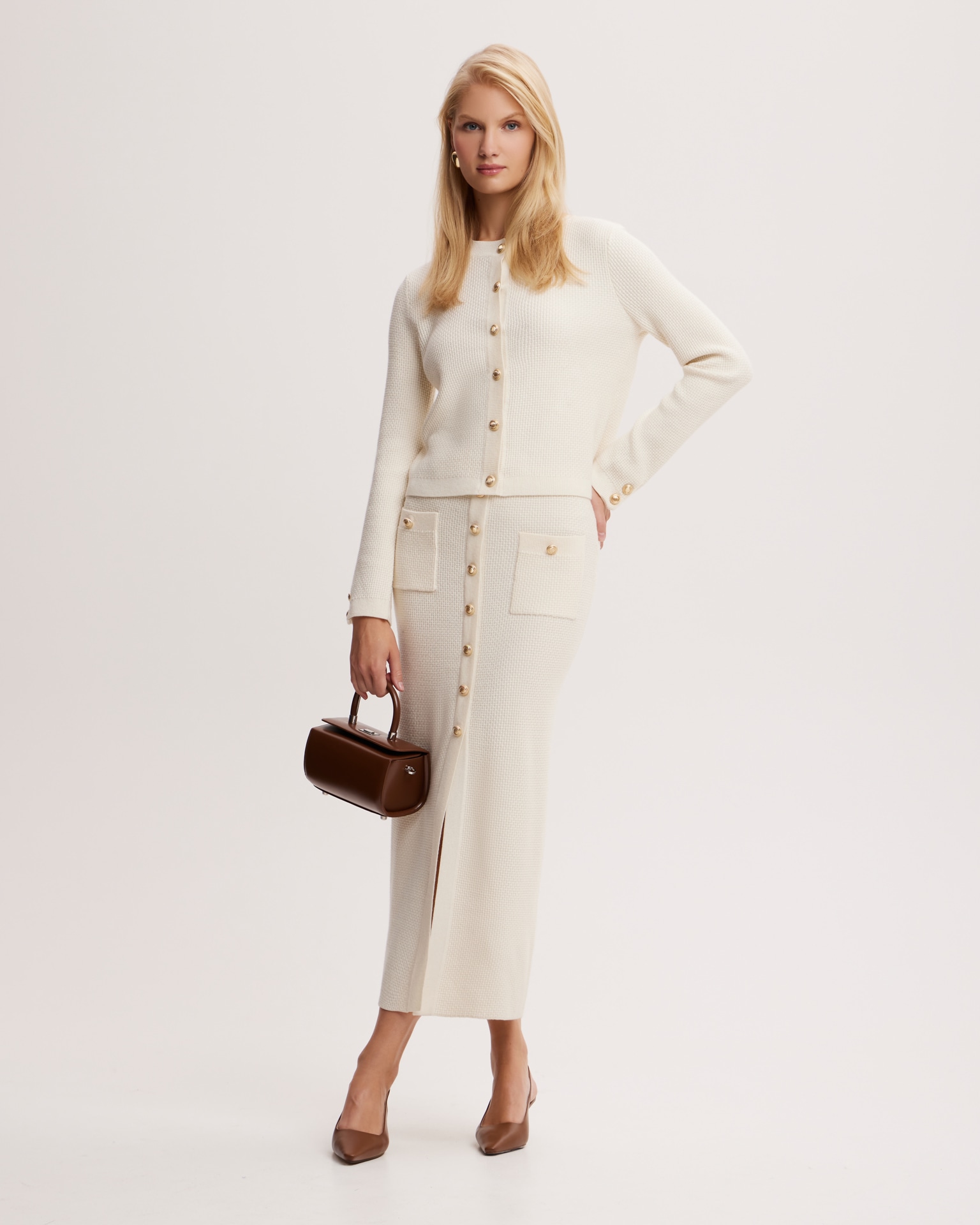 Кардиган из шерсти мериноса молочного цвета