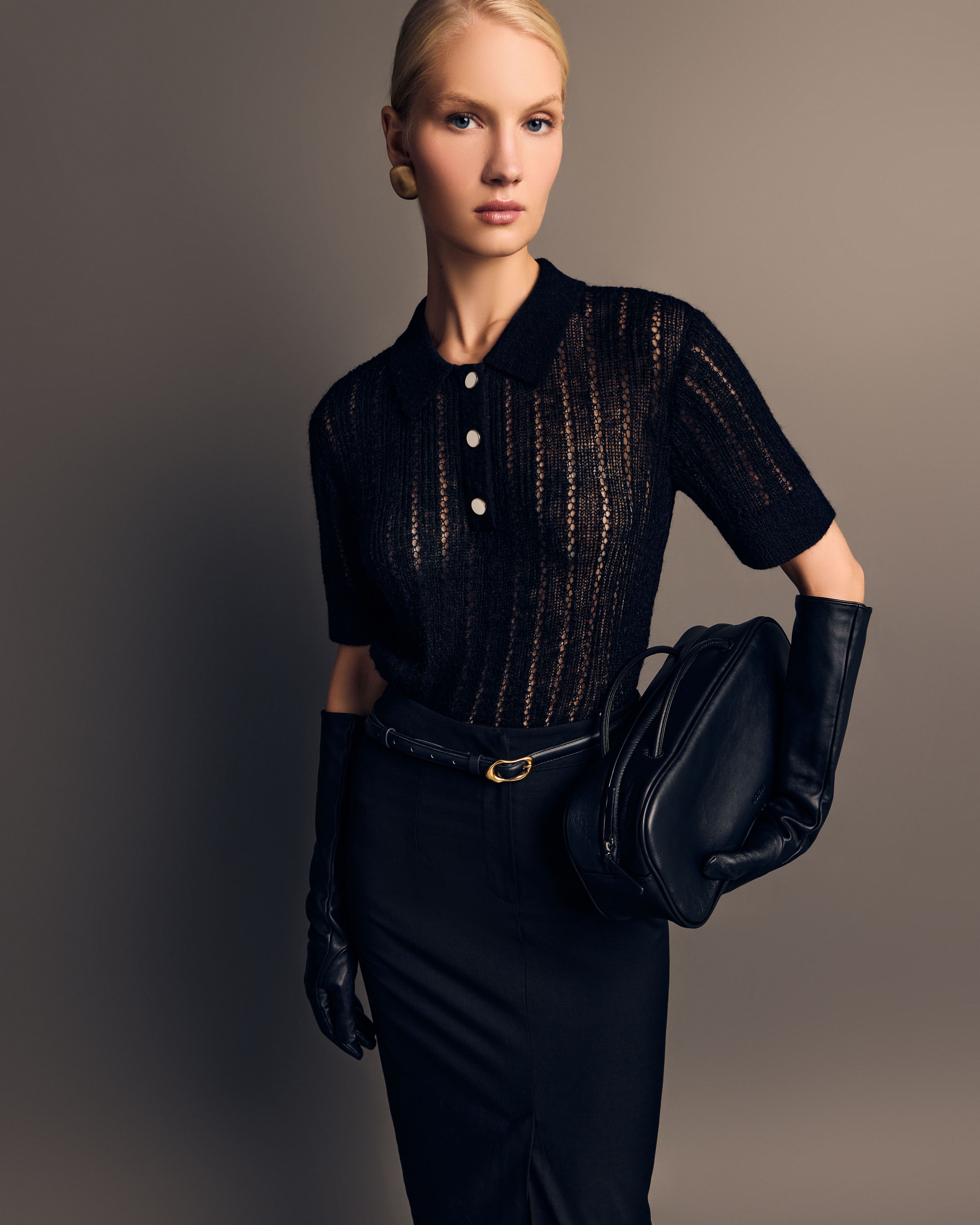 Вязанный джемпер поло