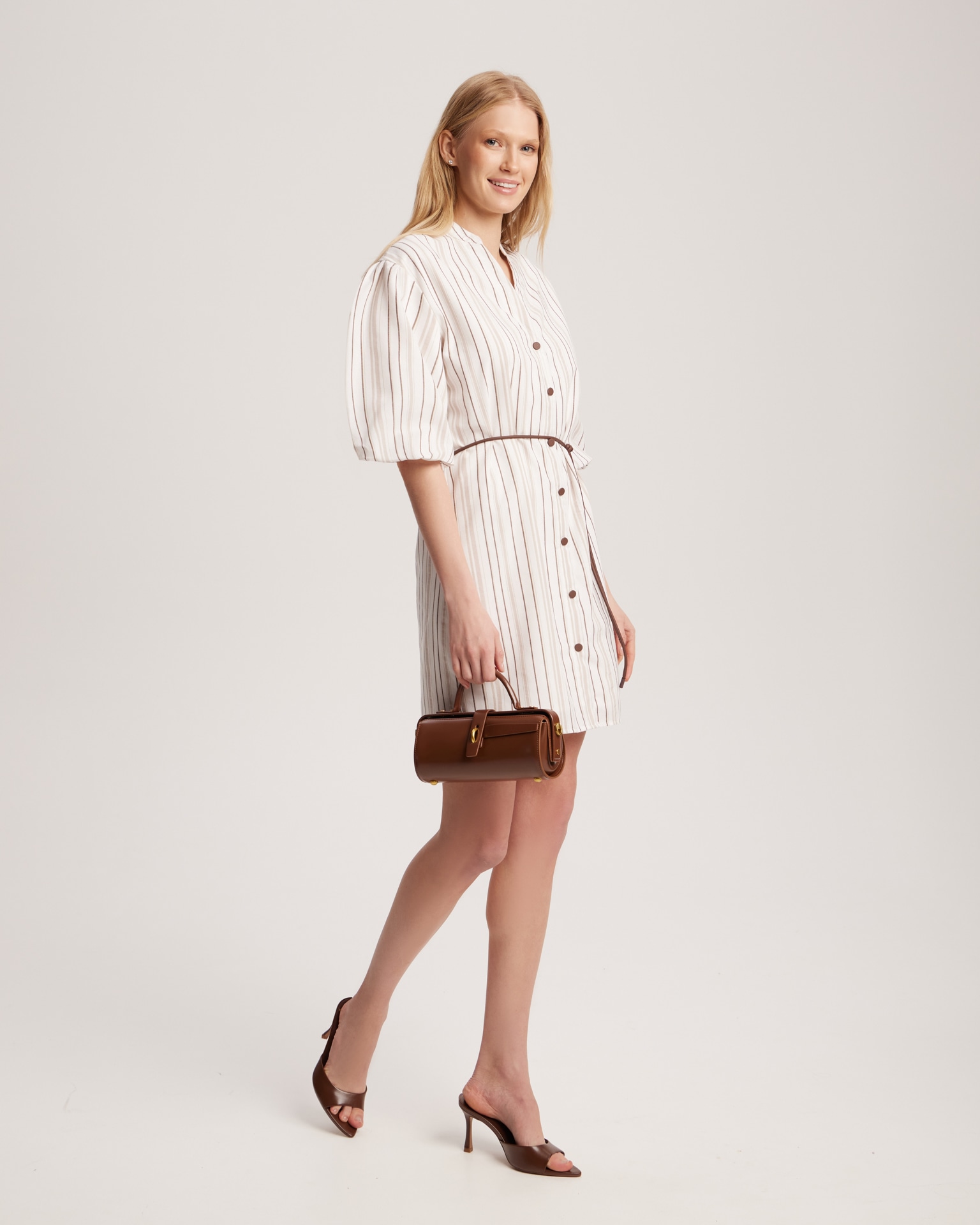 Платье в полоску из хлопка