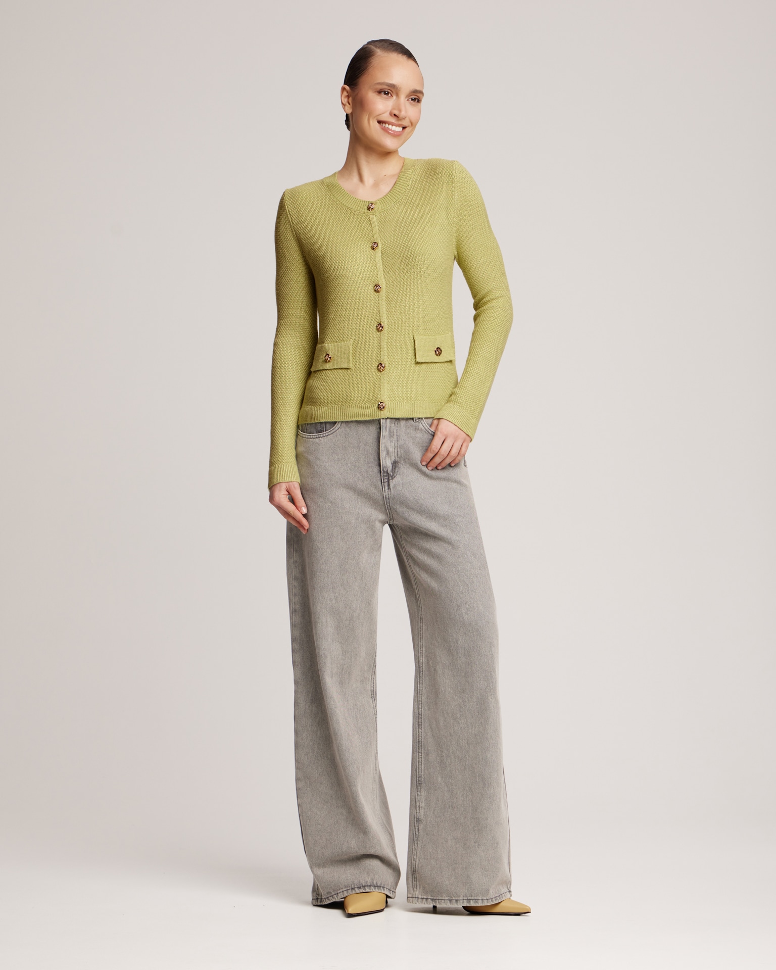 Кардиган зелёного цвета