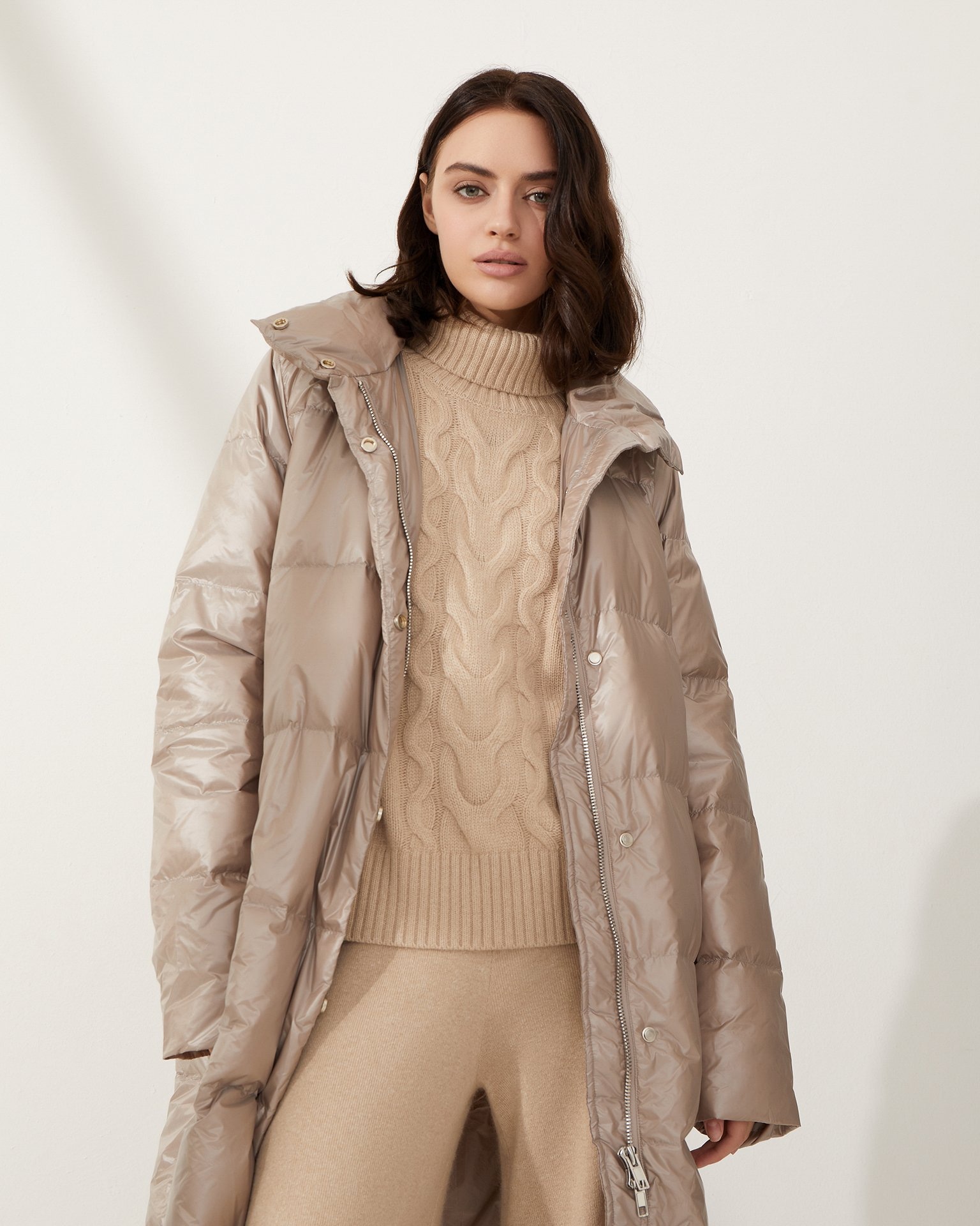 Стёганное утепленное пальто