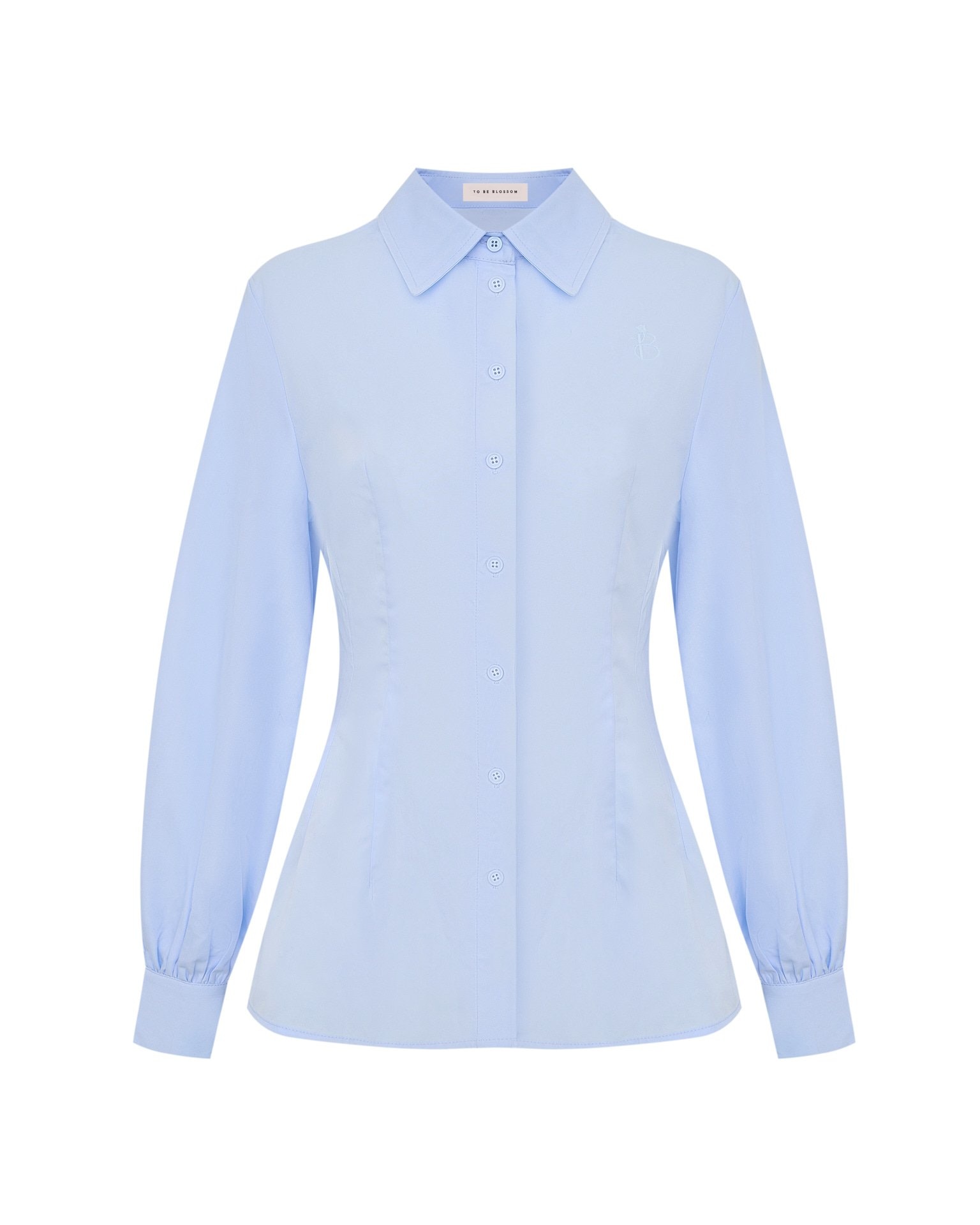Приталенная рубашка в голубом цвете