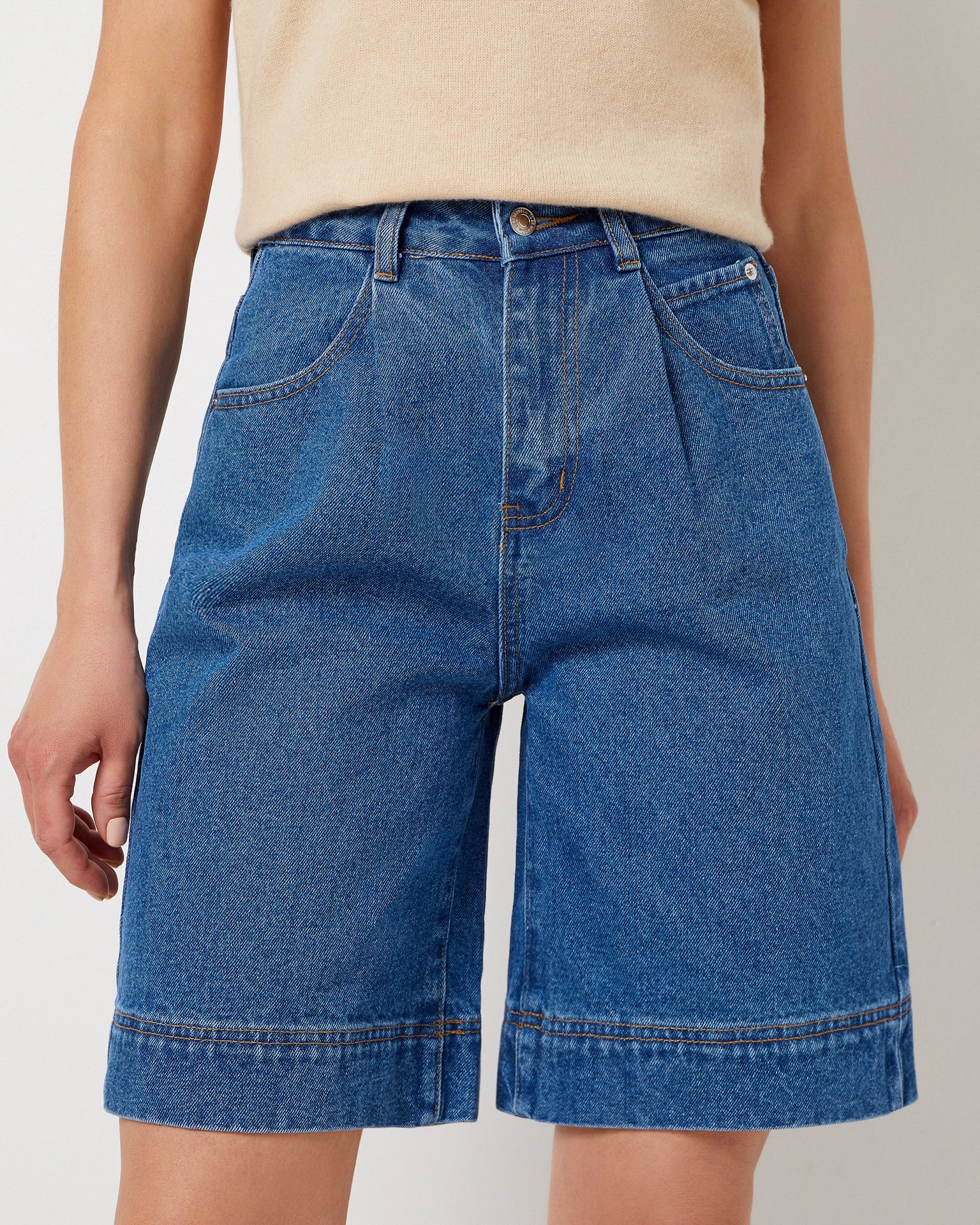 Шорты из хлопка, Голубой — фото 6