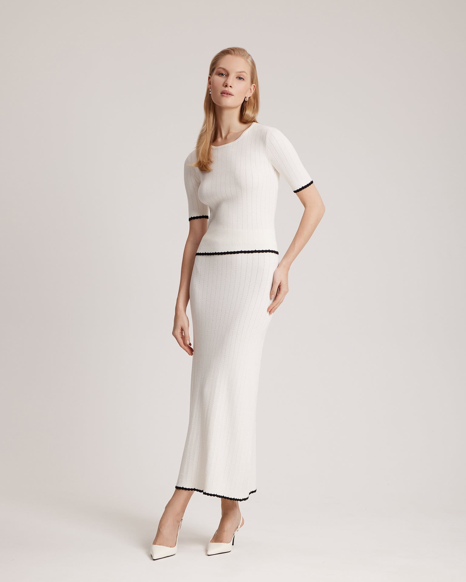 Юбка миди с окантовкой