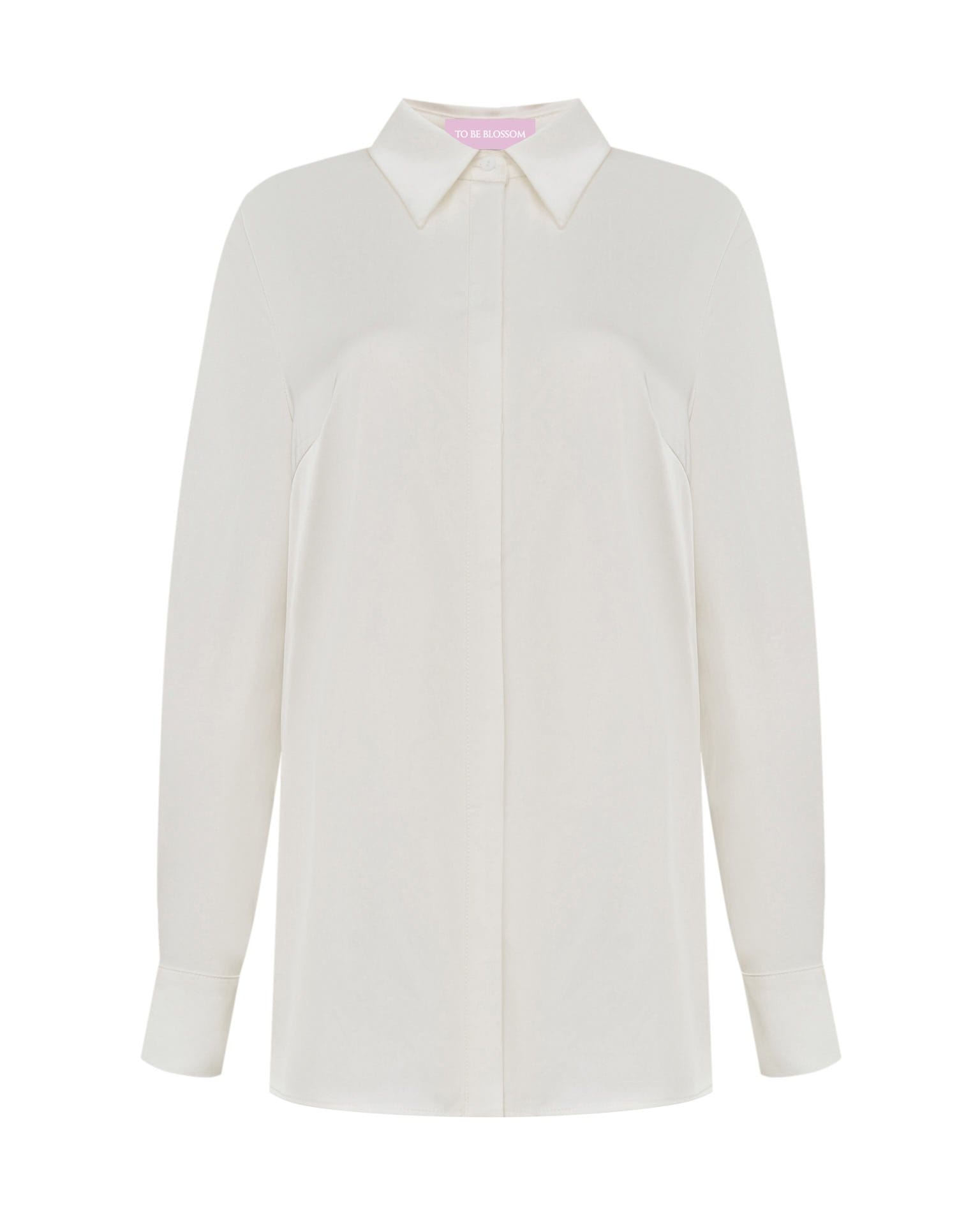 Атласная белая рубашка