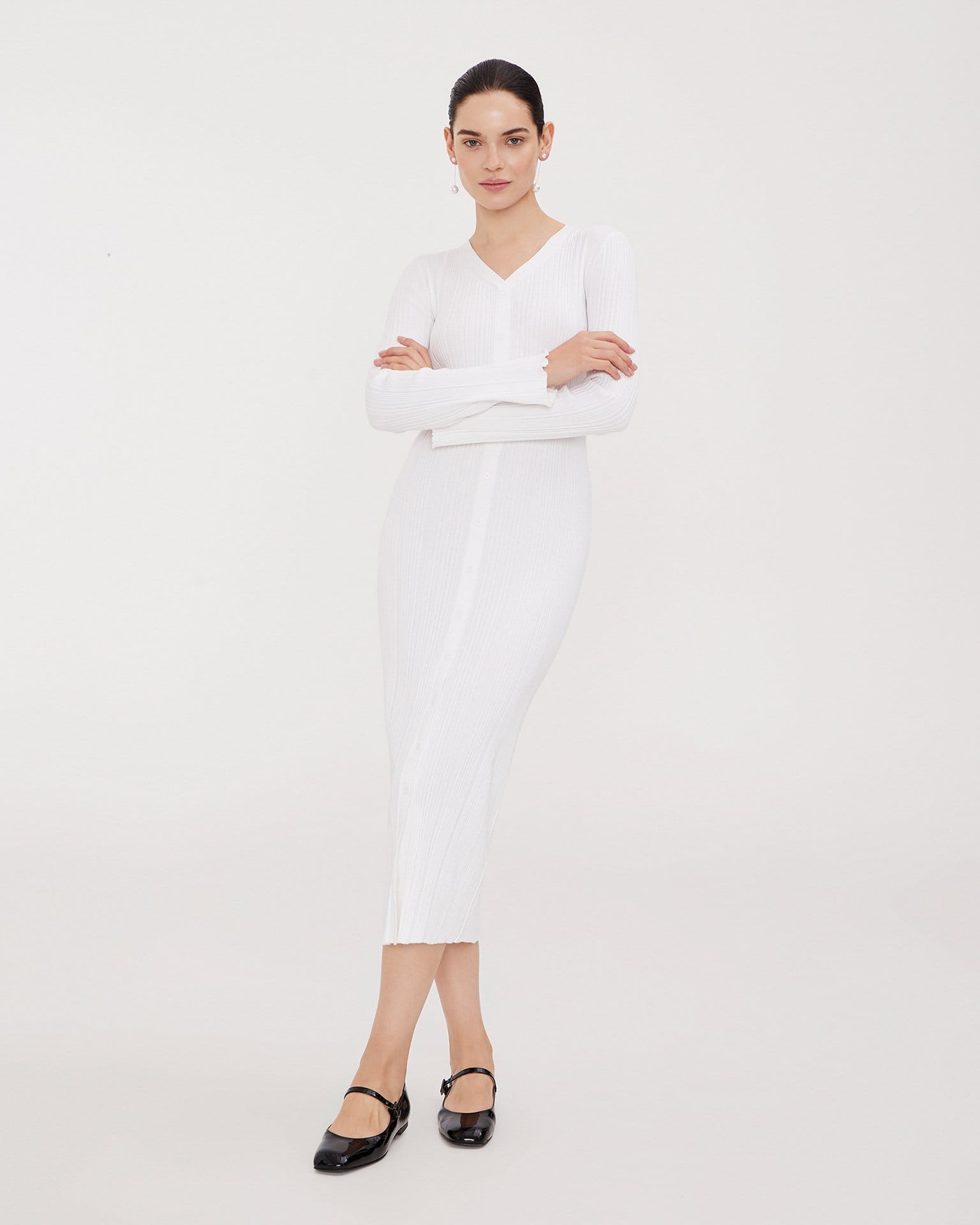 Белое платье из вискозы