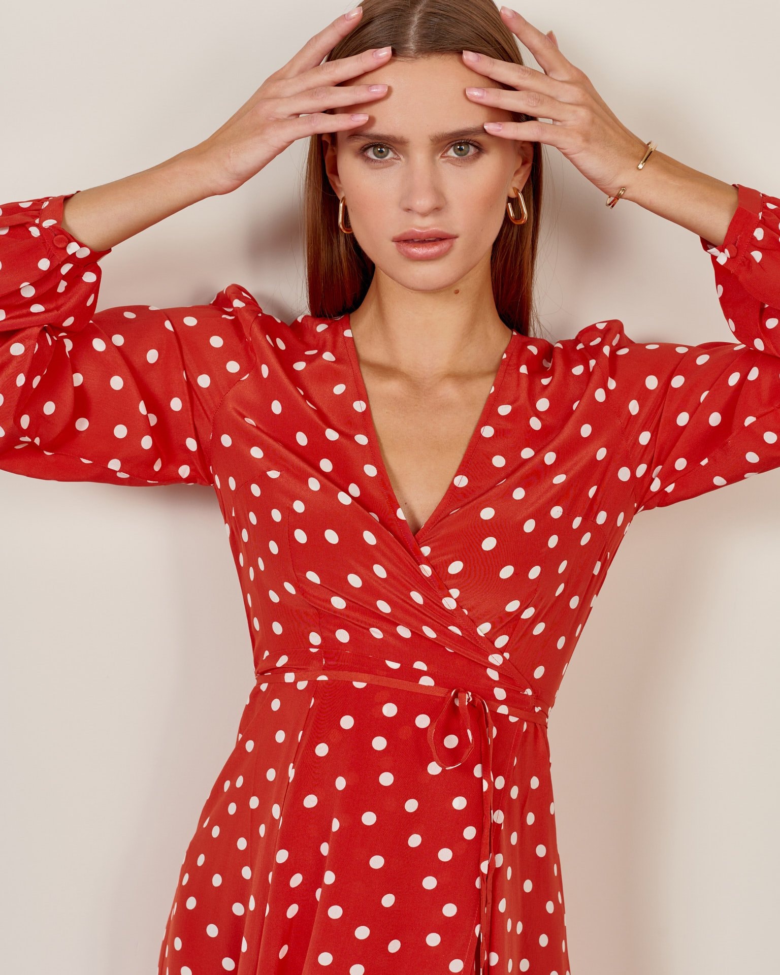 Платье c принтом Polka Dot, Красный — фото 6