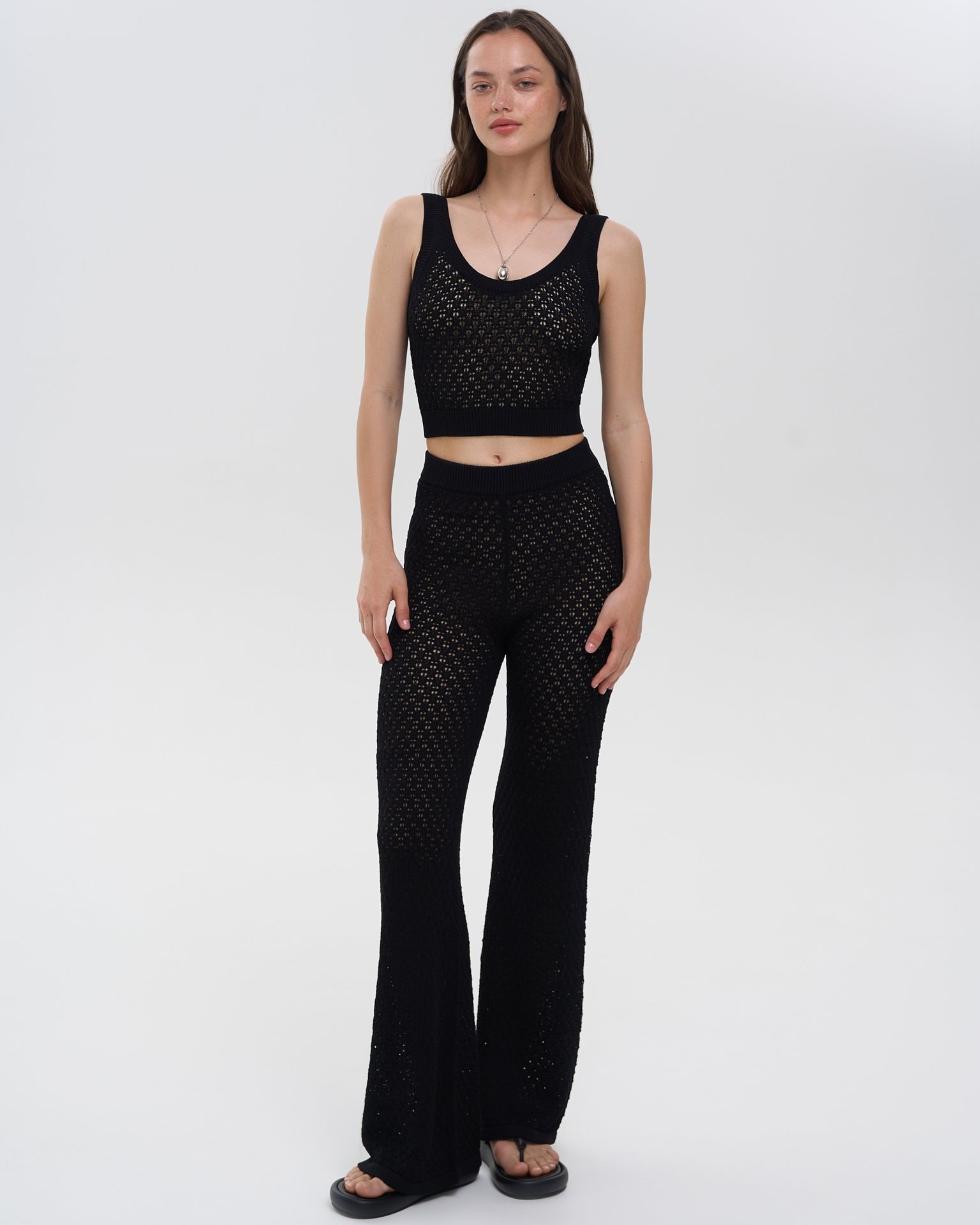 Топ кроше в черном цвете, Чёрный — фото 3