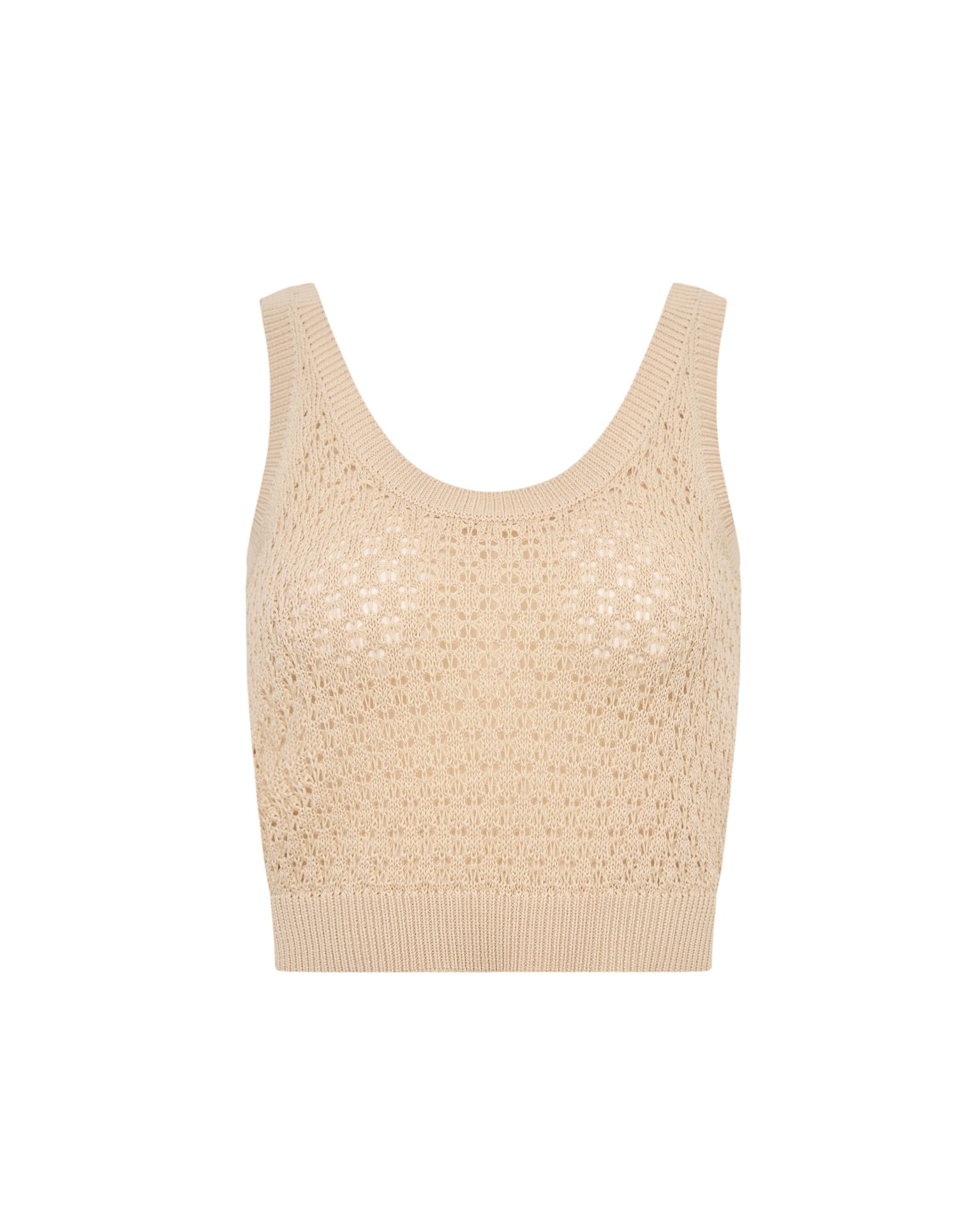 Топ кроше в бежевом цвете, Бежевый — фото 6