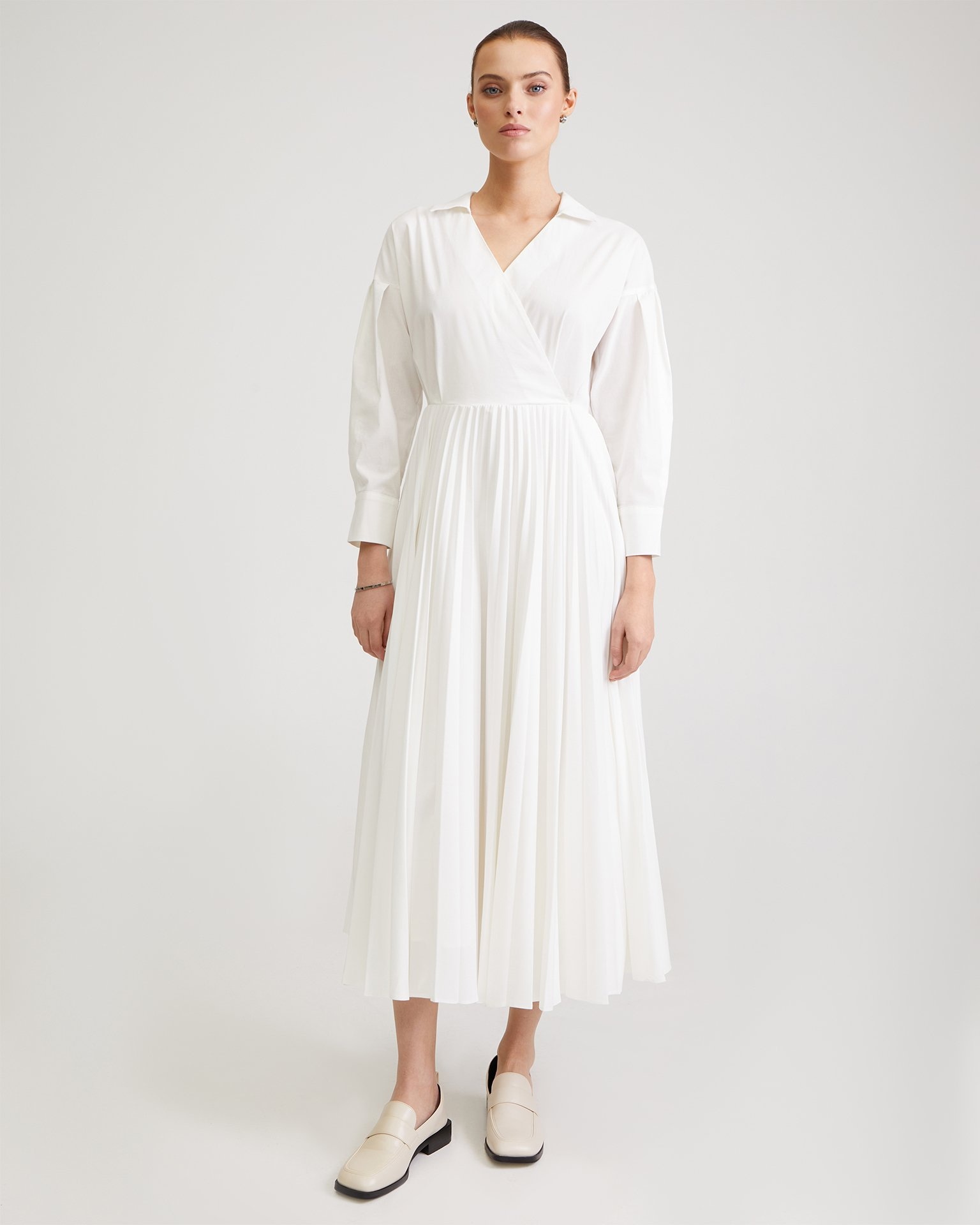 Платье миди белого цвета