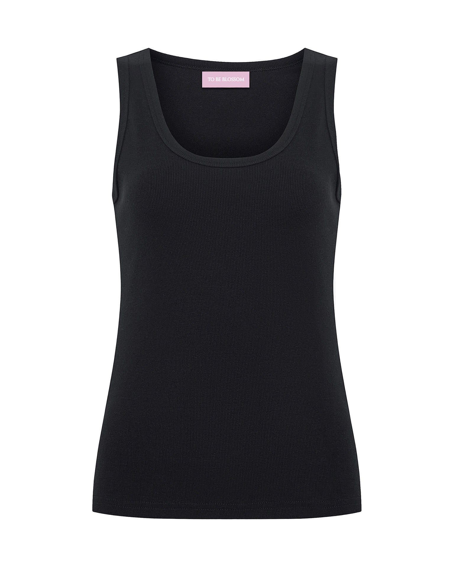 Базовая майка в рубчик в черном цвете