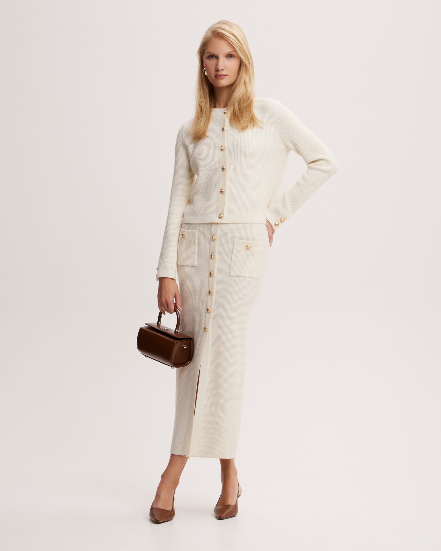 Кардиган из шерсти мериноса в молочном цвете